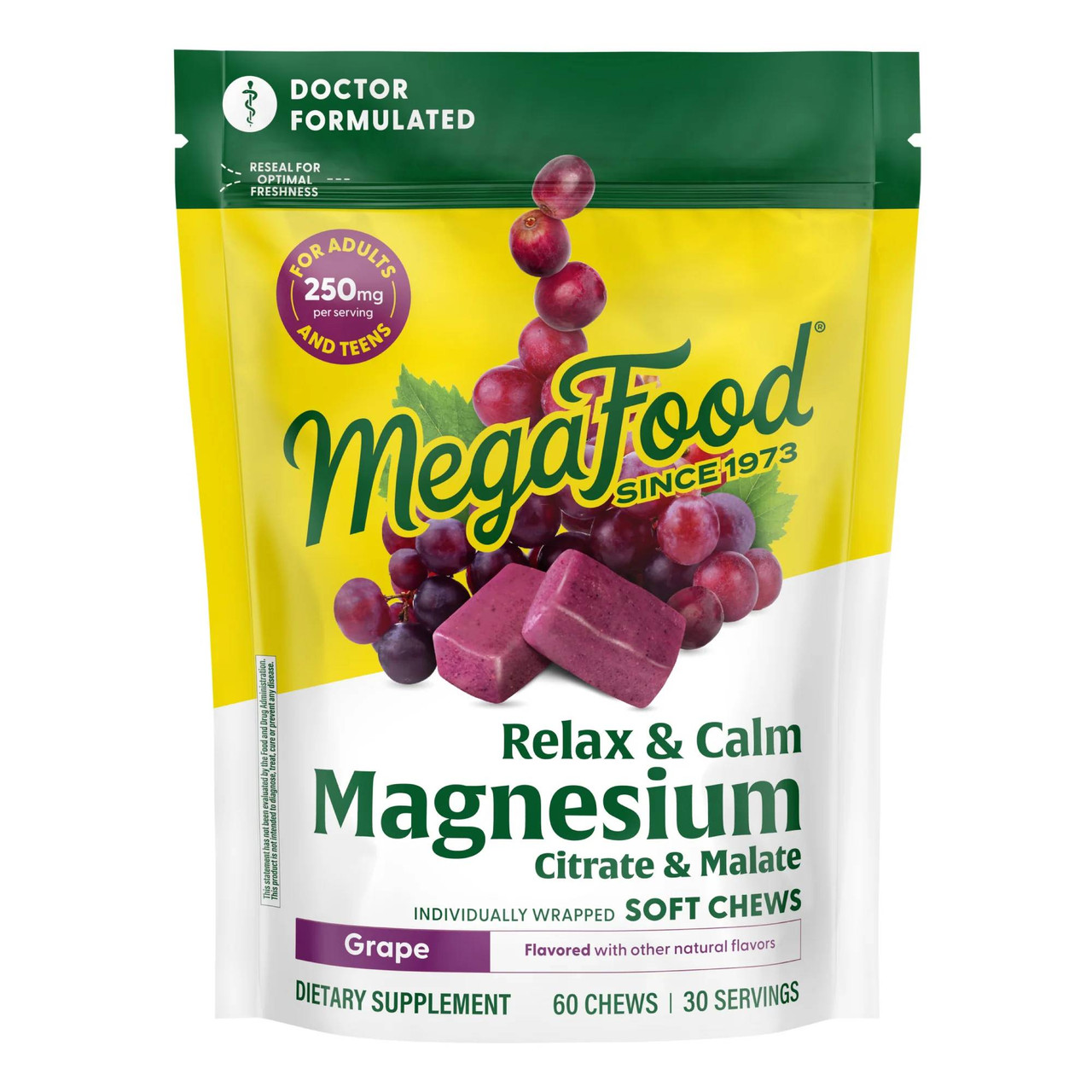 MegaFood Relax Calm Magnesium Soft Chews - 30 Chewables 22$