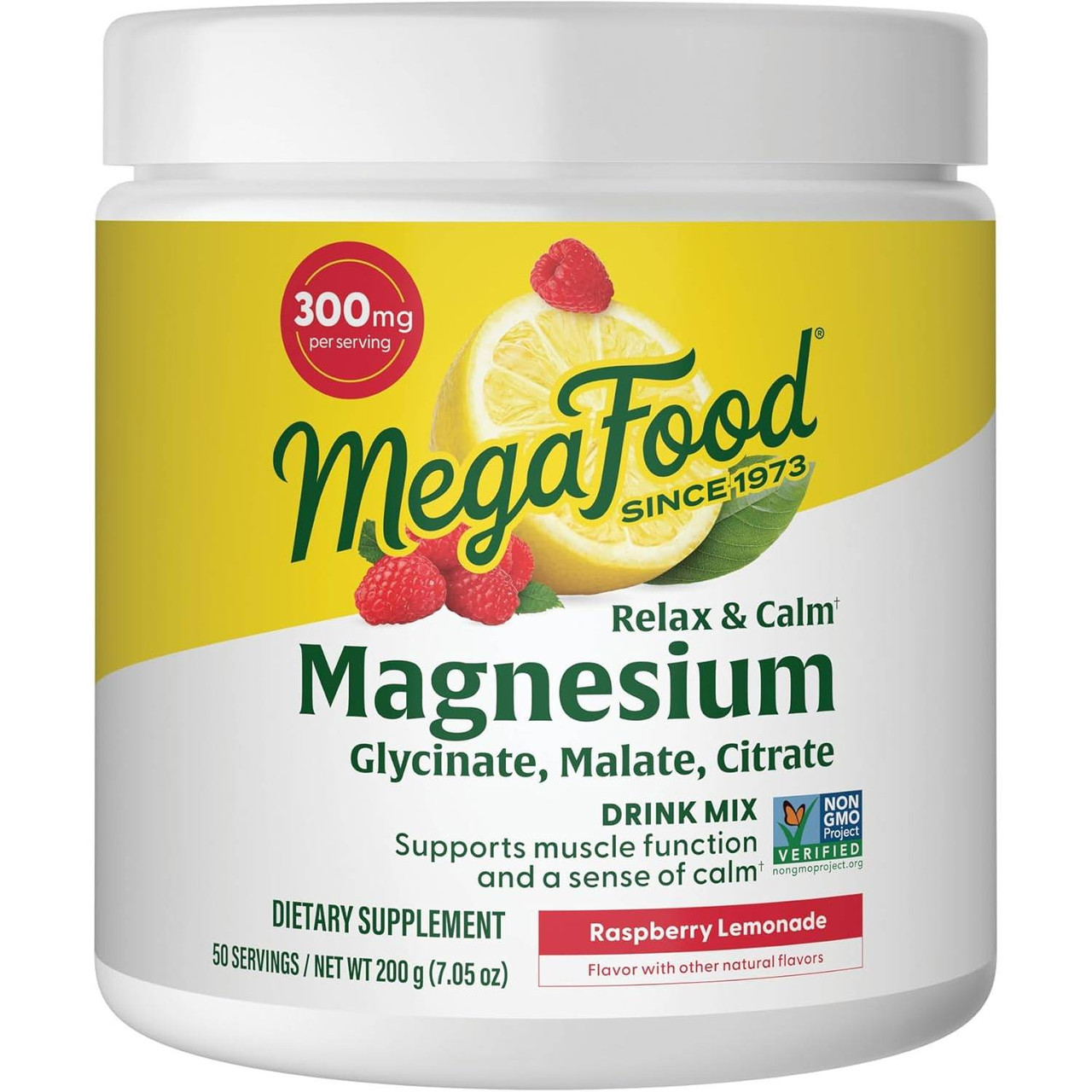 MegaFood Relax Calm Magnesium Powder-Raspberry Lemonade Flavor - 200 Grams 36$