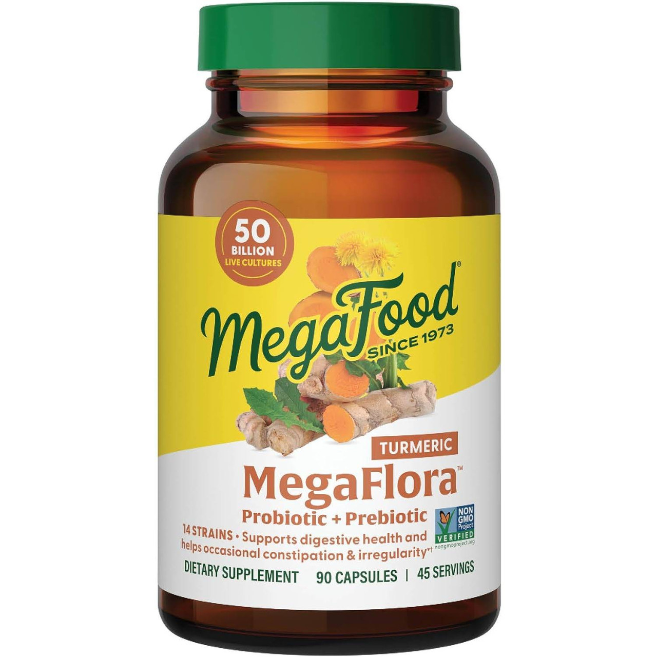 MegaFood MegaFlora Probiotic with Turmeric - 90 Capsules 72$