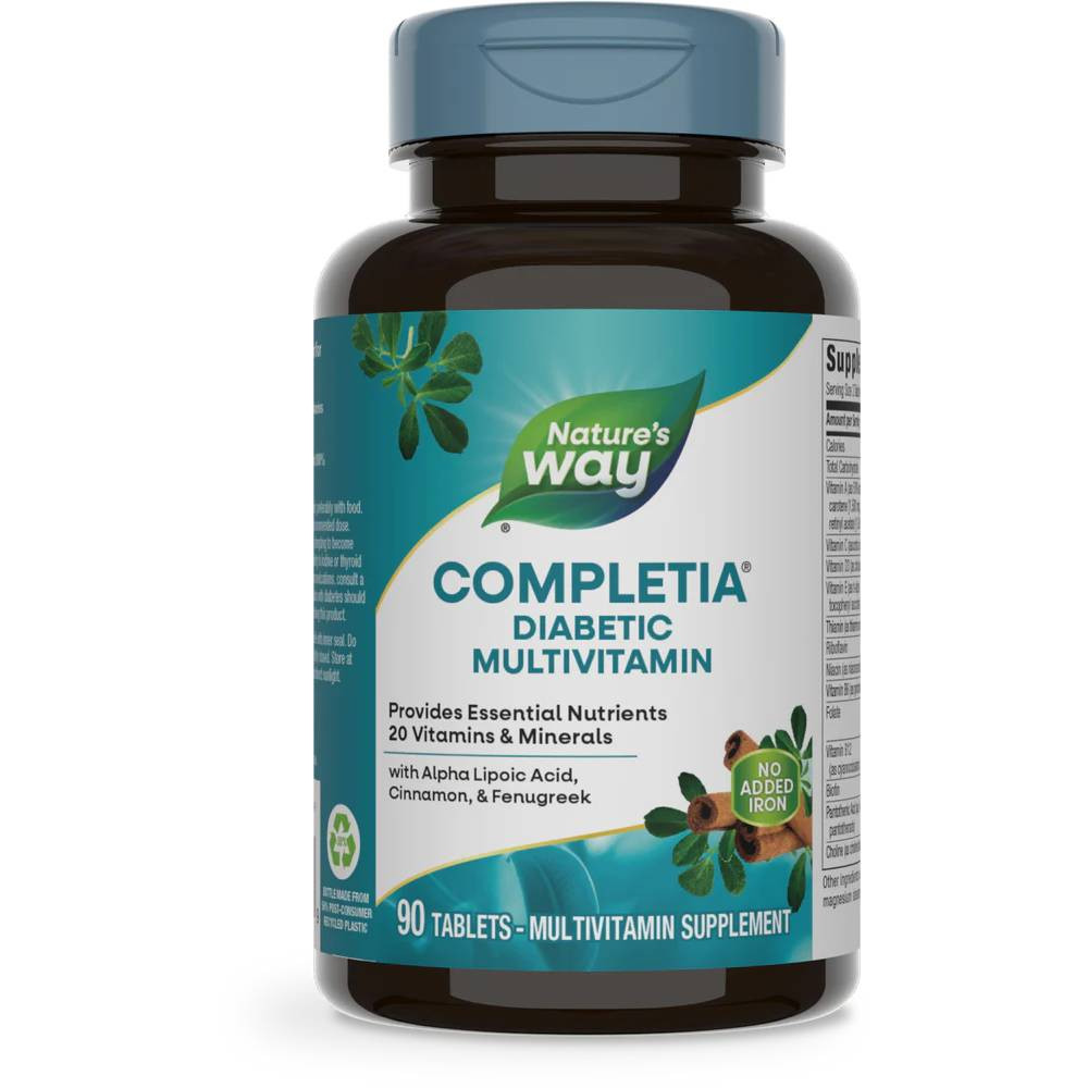 Natures Way Completia Diabetic Multi-Vitamin iron-free - 90 Tablets 38$