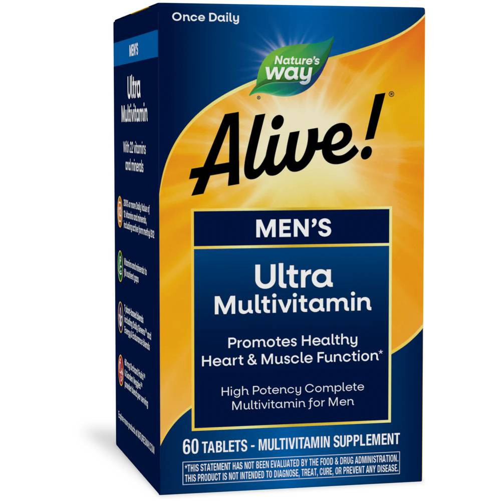 Natures Way Alive Once Daily Mens Multi Ultra Potency - 60 Tablets 30$