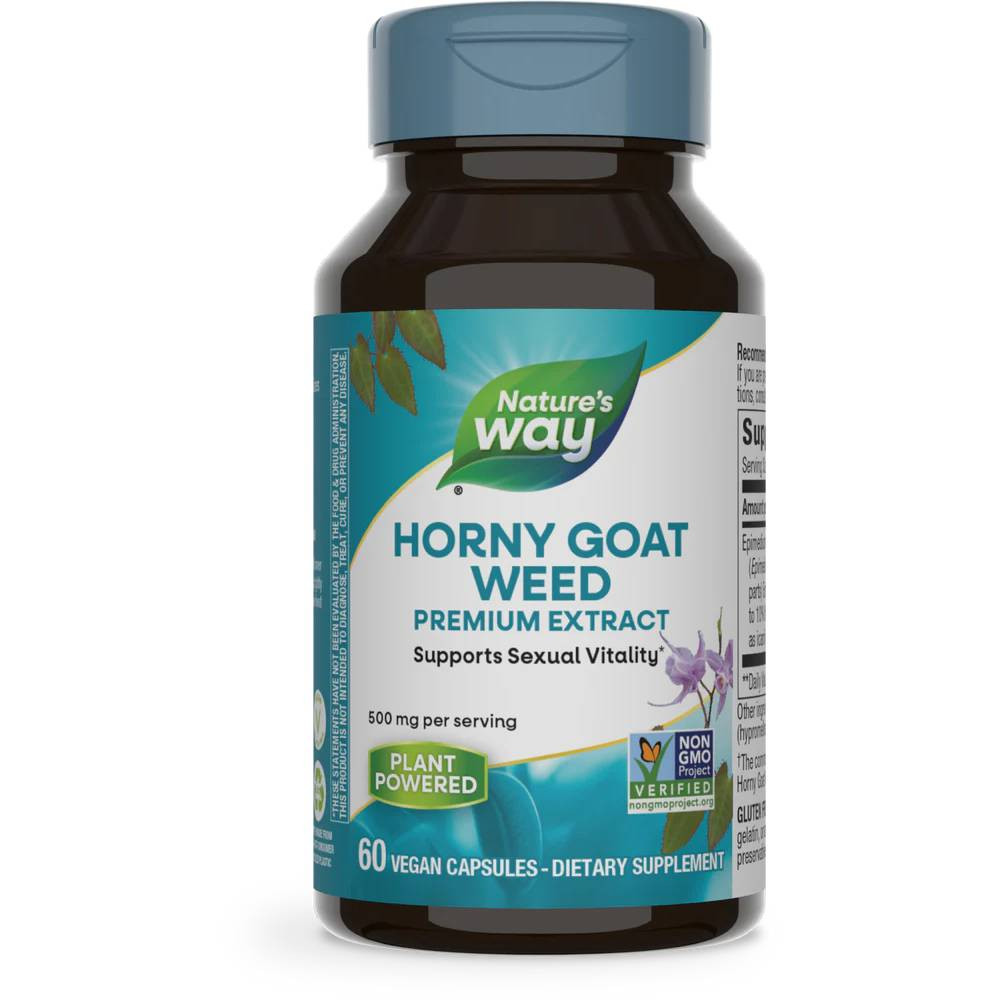 Natures Way Horny Goat Weed Standardized - 60 Capsules 28$