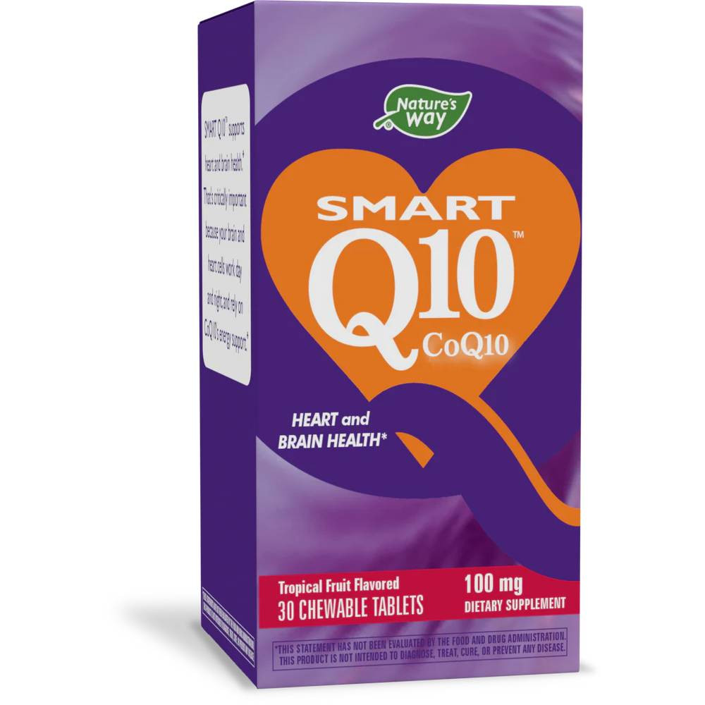 Natures Way SMART Q10 CoQ10 Tropical Fruit 100mg - 30 Chewables 38$