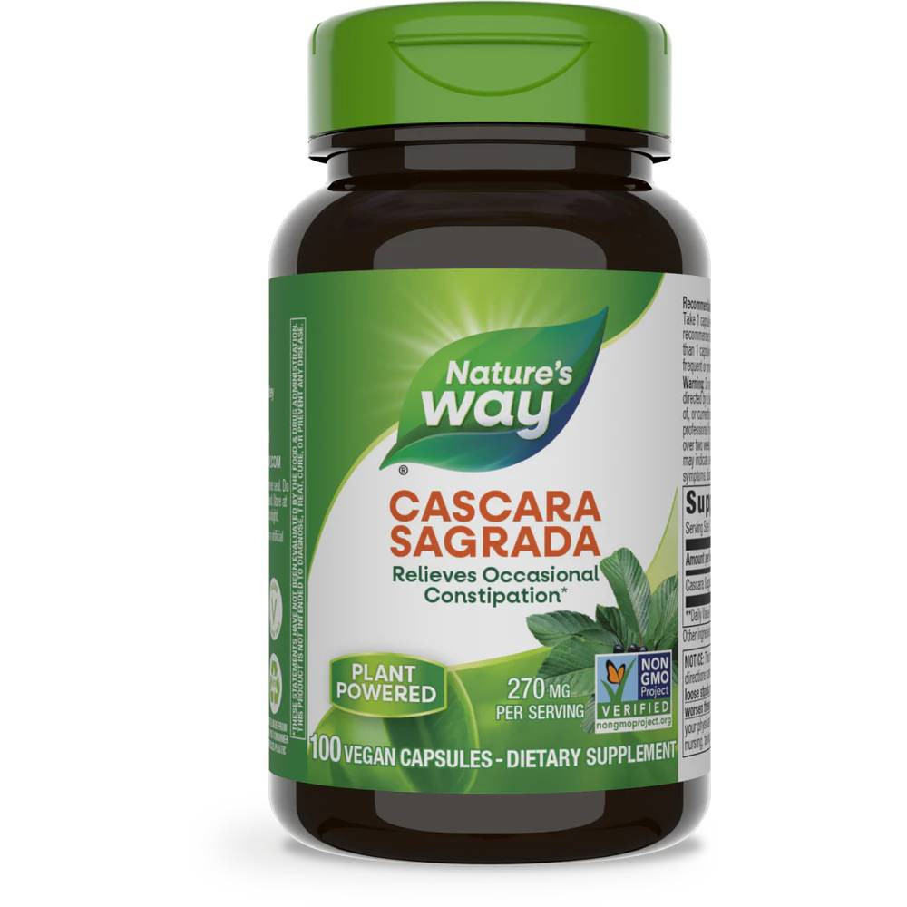 Nature's Way Cascara Sagrada Bark - 100 Capsules