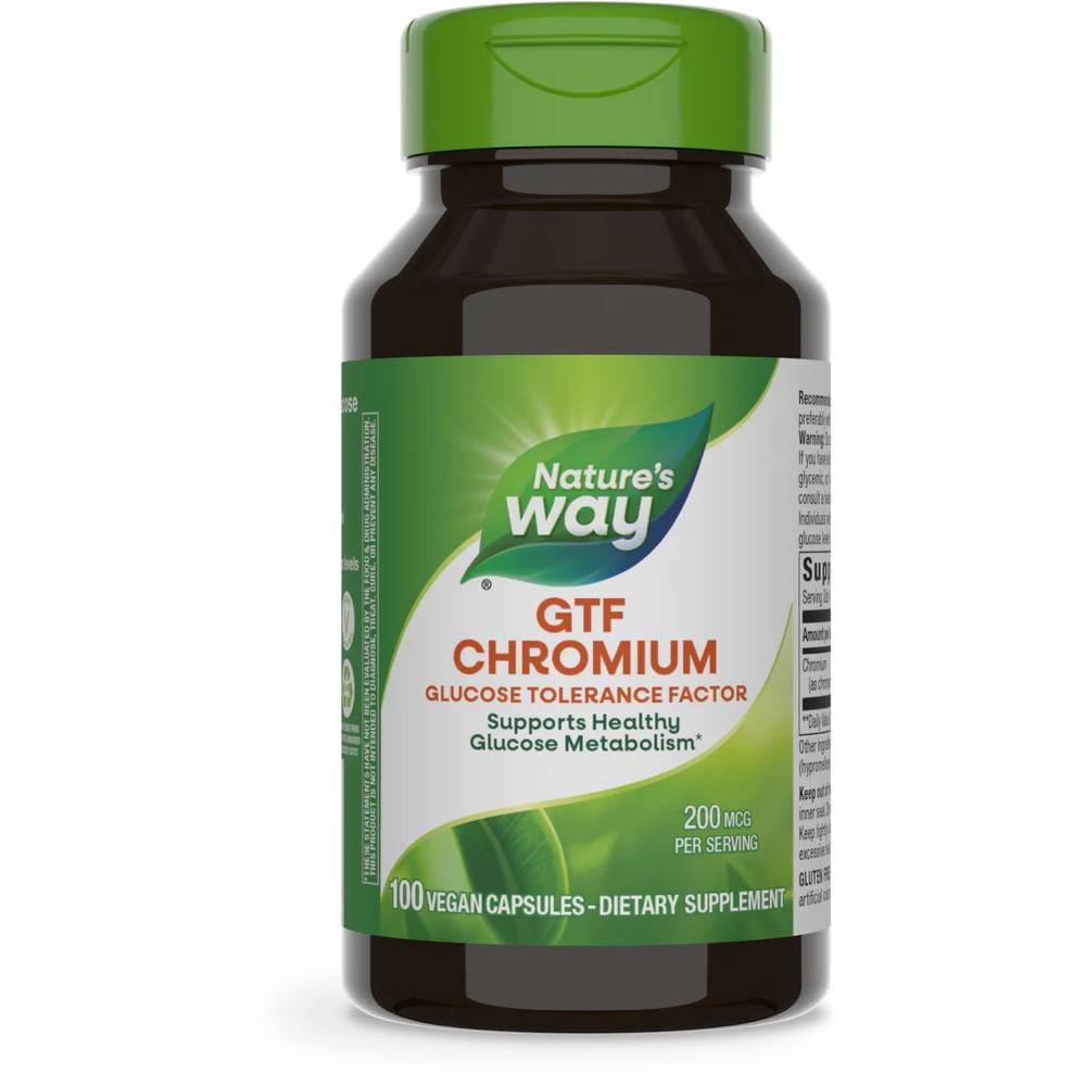 Natures Way GTF Chromium - 100 Capsules 12$