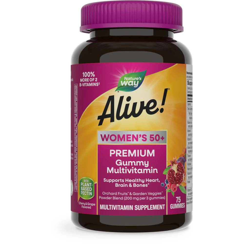 Natures Way Alive Womens 50 Premium Gummy Multi-Vitamin - 75 Gummies 23$