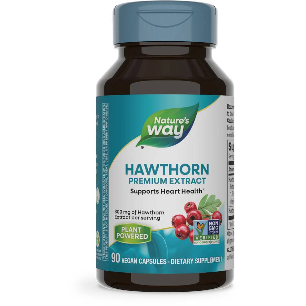 Natures Way Hawthorn Standardized - 90 Capsules 23$