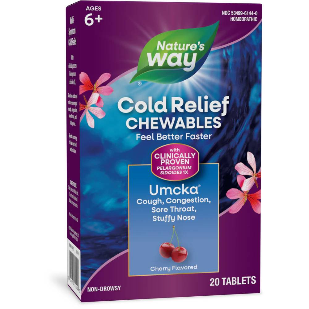 Natures Way Umcka ColdCare Cherry Flavor Chewable - 20 Chewables 18$