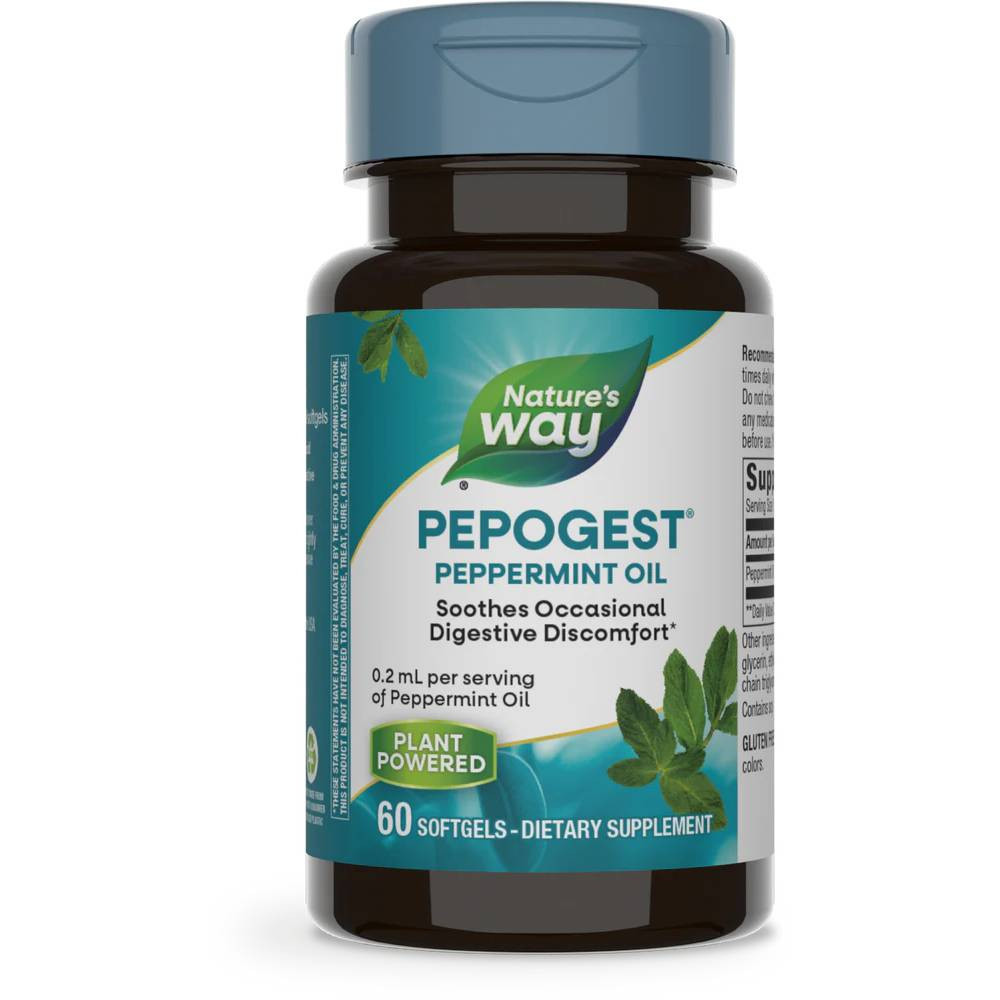 Natures Way Pepogest Peppermint Oil - 60 Softgels 18$