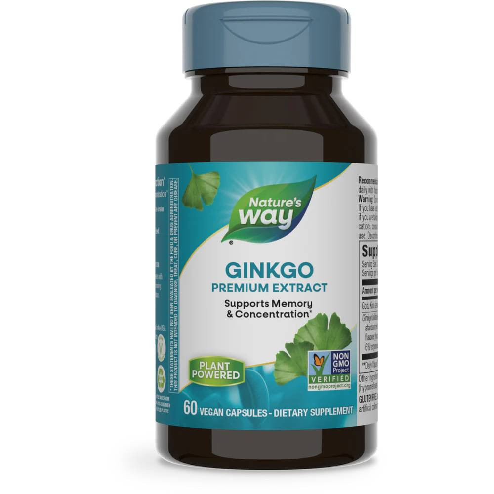 Natures Way Ginkgo Standardized - 60 Capsules 24$