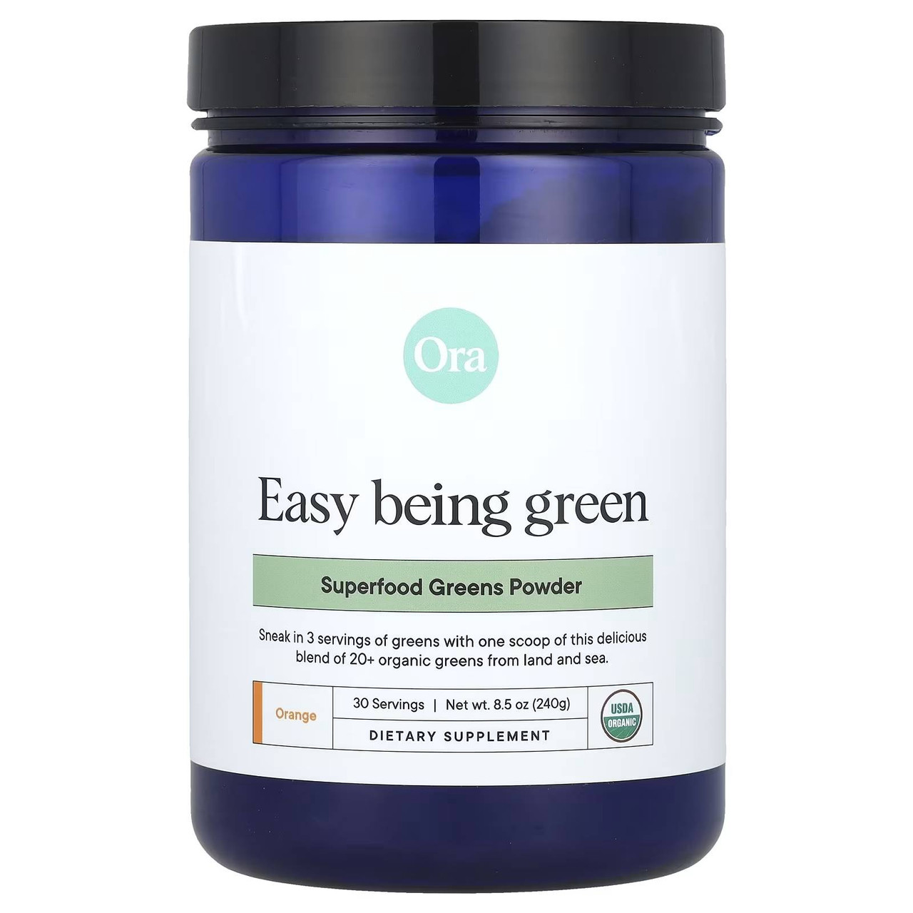 Ora Organic Easy Being Green: Greens Powder - Orange - 240 Grams