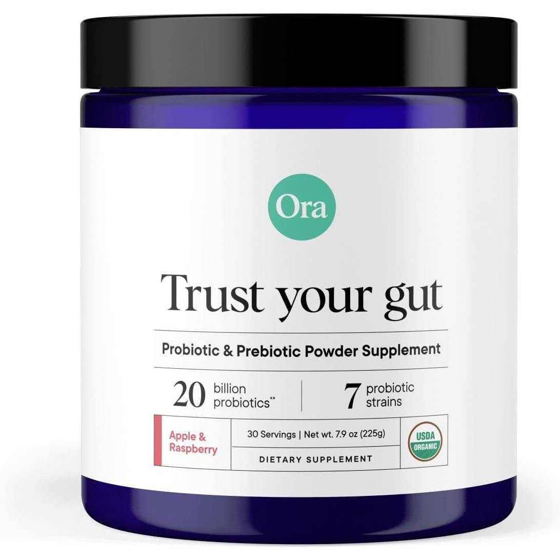 Ora Organic Trust Your Gut Probiotic Powder - Apple Raspberry - 225 Grams