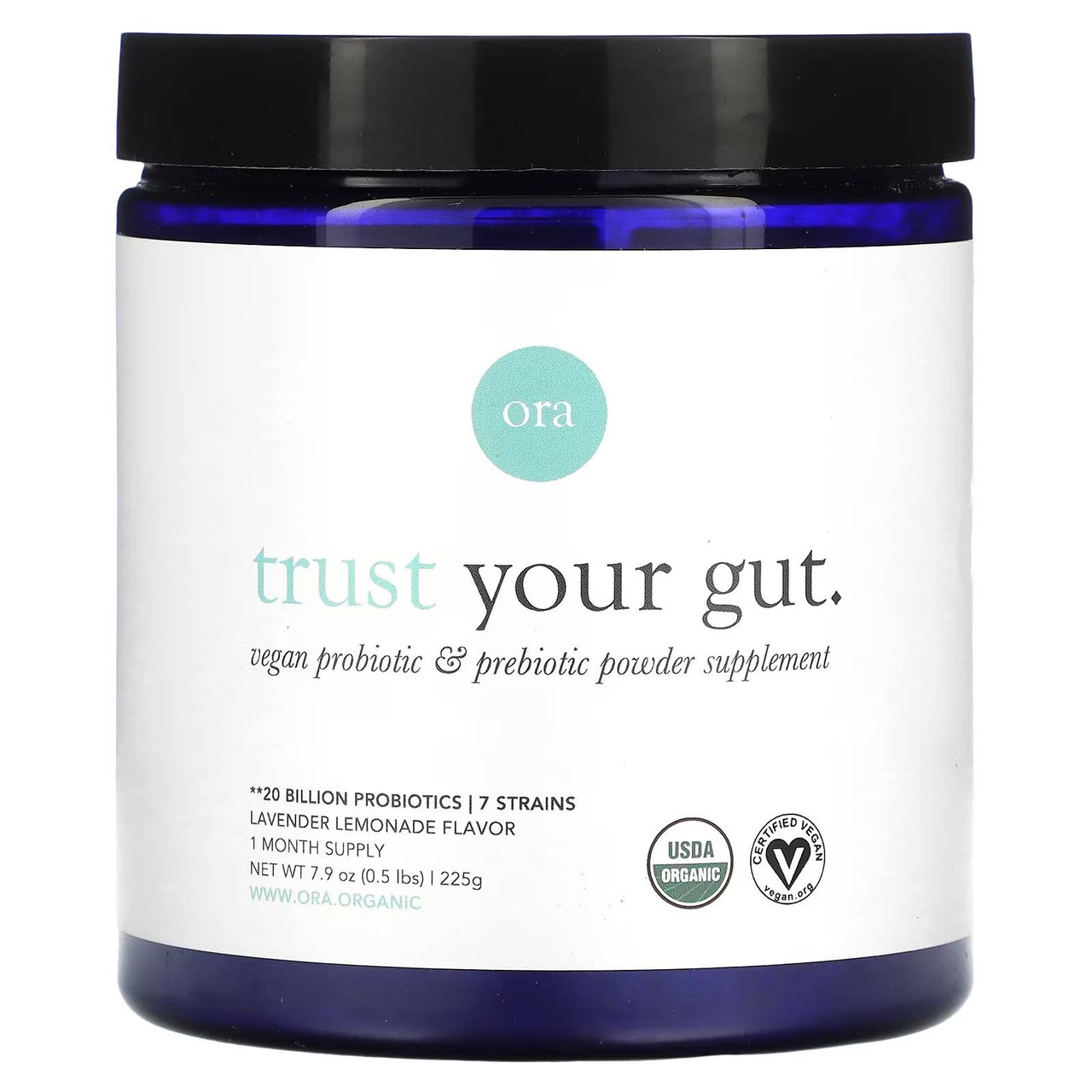 Ora Organic Trust Your Gut Probiotic Powder - Lavender Lemonade - 225 Grams