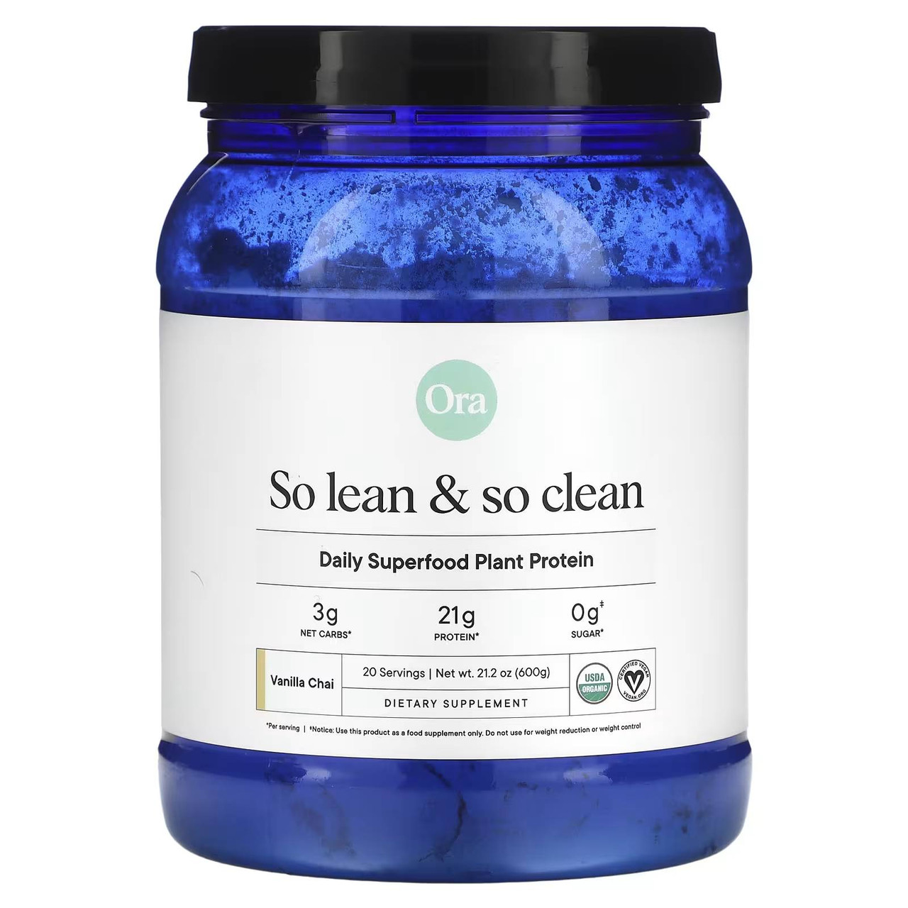 Ora Organic So Lean So Clean Protein Powder - Vanilla Chai - 600 Grams 50$