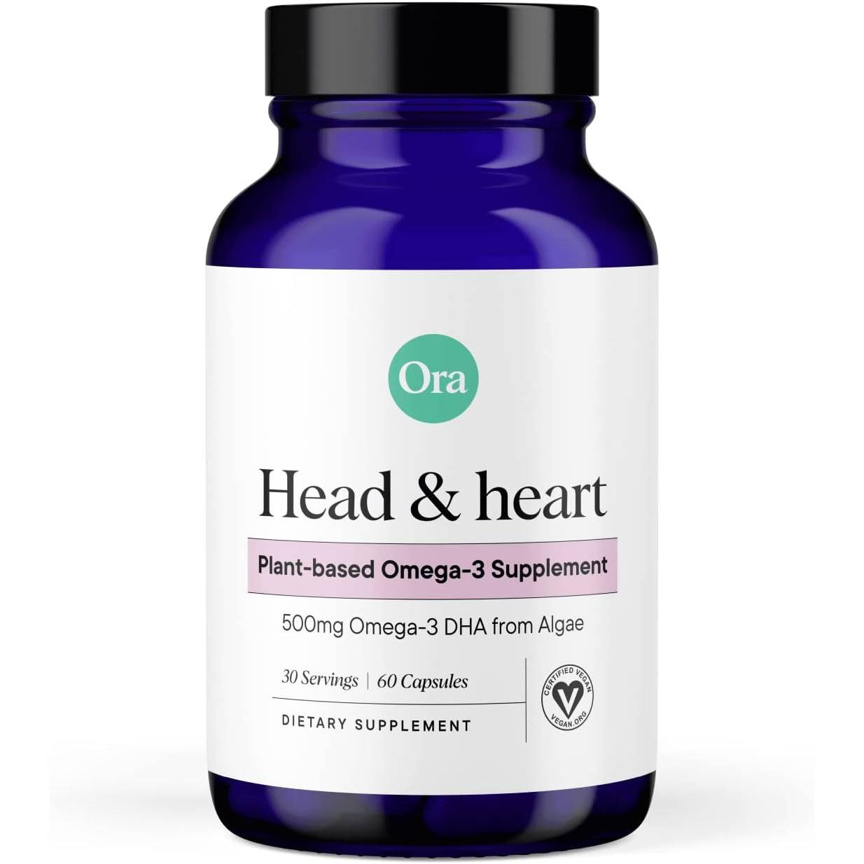 Ora Organic Head and Heart: Plant-Based Omega-3 Supplement - 60 Capsules