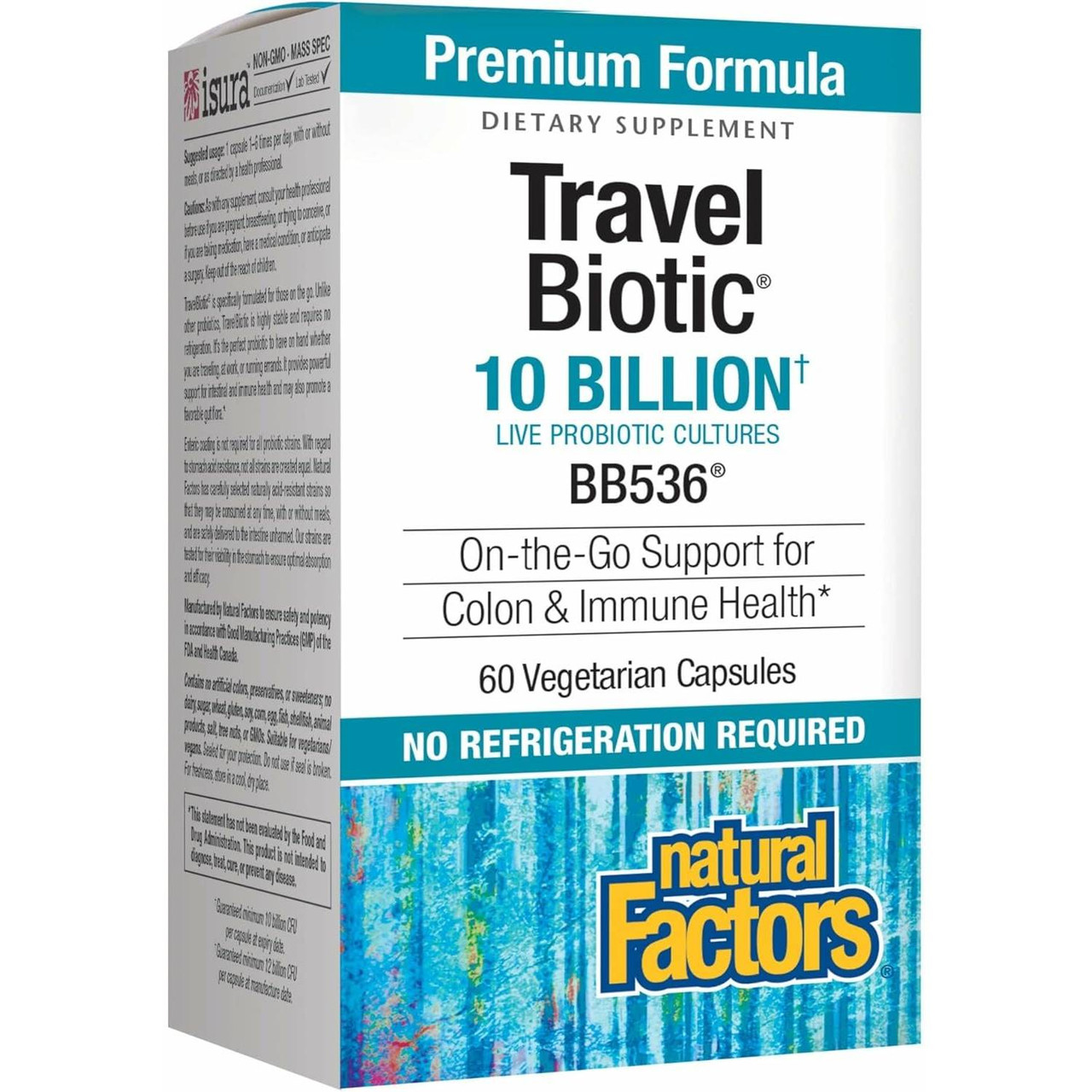 Natural Factors TravelBiotic 10 Billion - 60 Capsules