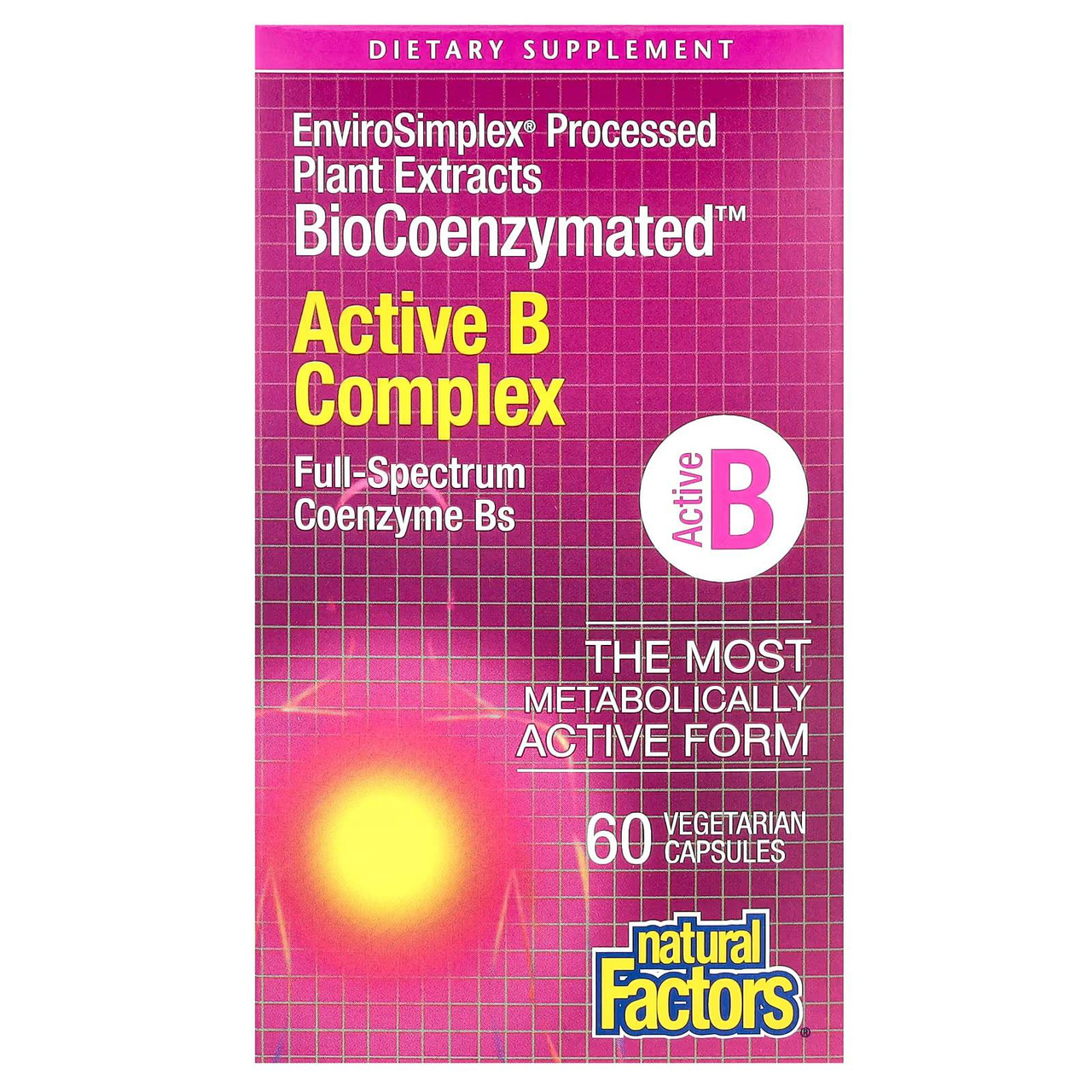Natural Factors Biocoenzymated Active B Complex - 60 Capsules