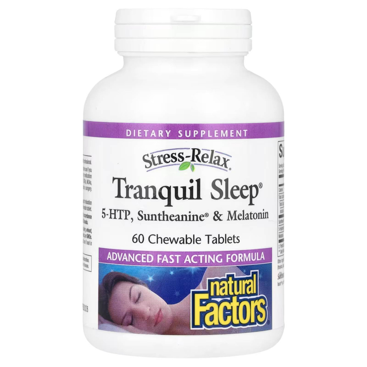Natural Factors Tranquil Sleep Chewable Tablets Tropical Flavor - 60 Tablets 32$