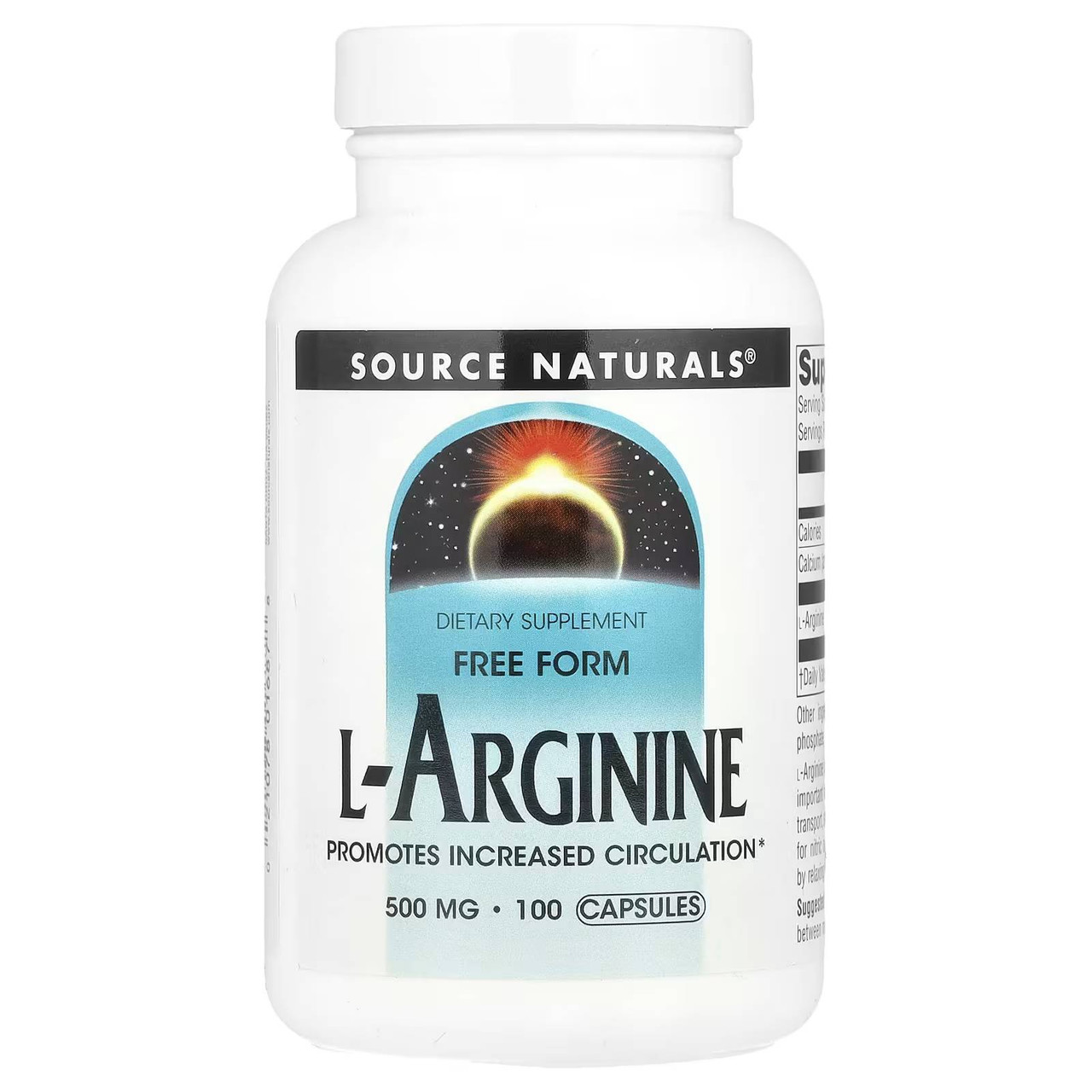 Source Naturals L-Arginine 500mg - 100 Capsules 14$
