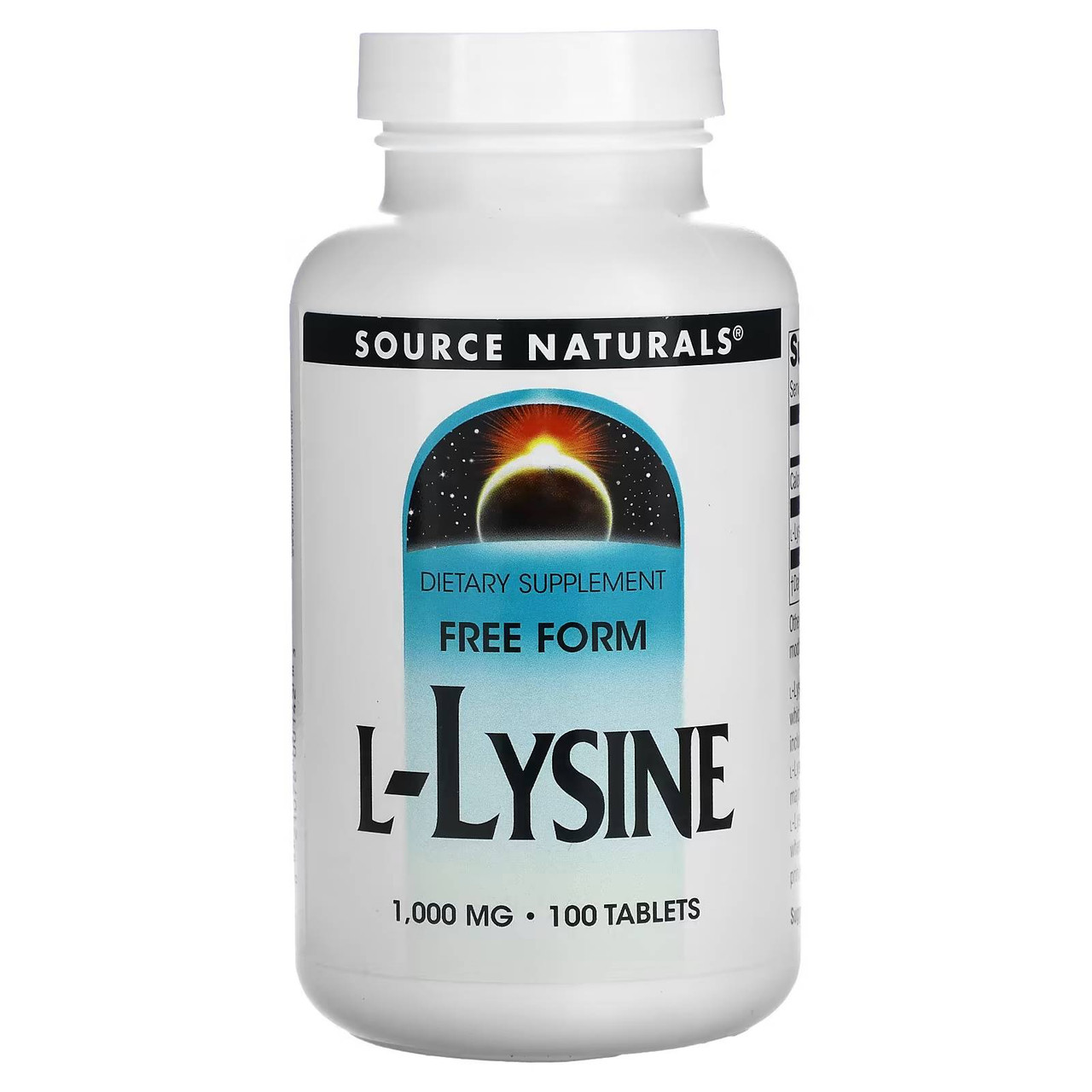 Source Naturals L-Lysine 1000mg - 100 Tablets 14$