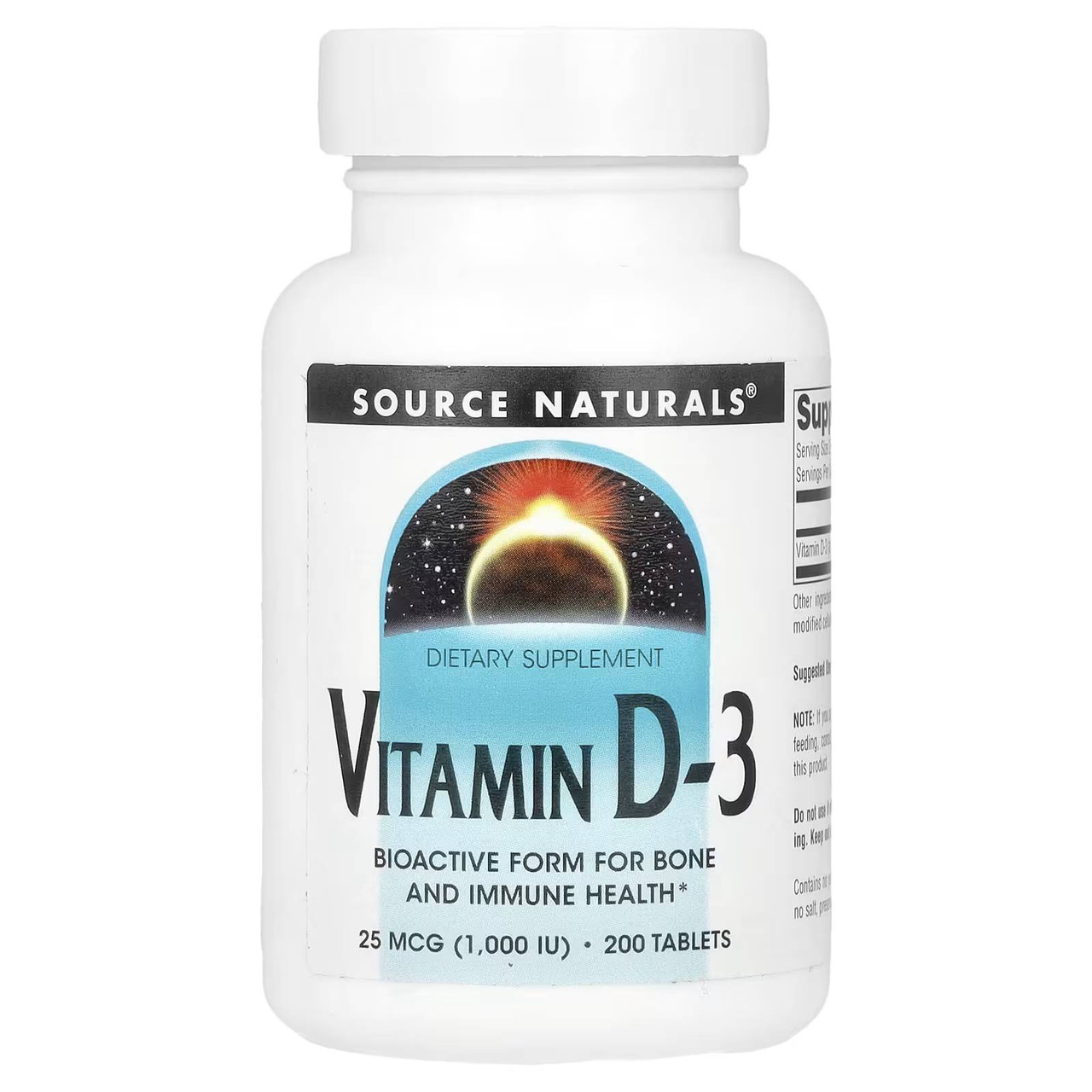 Source Naturals Vitamin D3 1000IU - 200 Tablets 14$