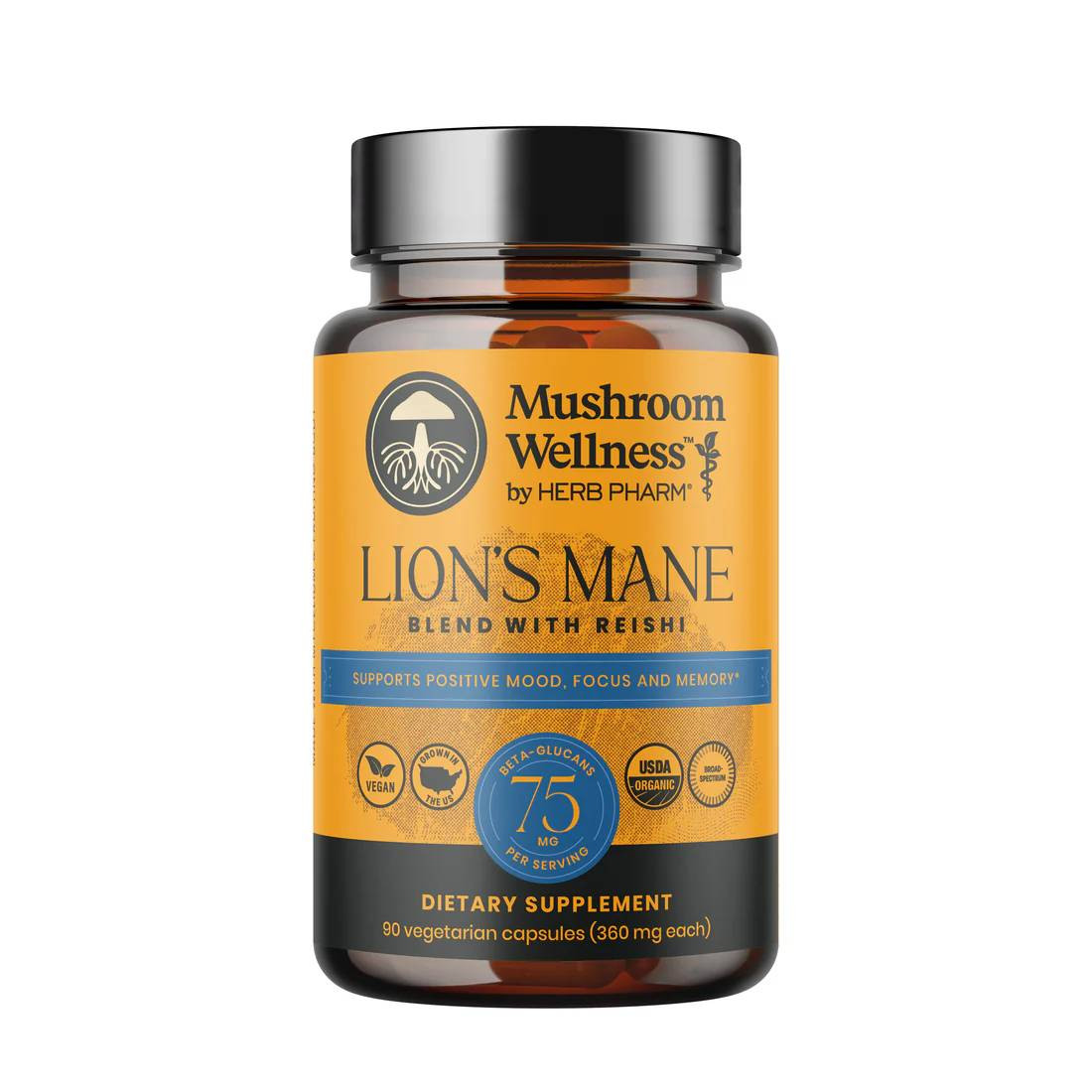 Herb Pharm Lions Mane Blend with Reishi - 90 capsules 30$