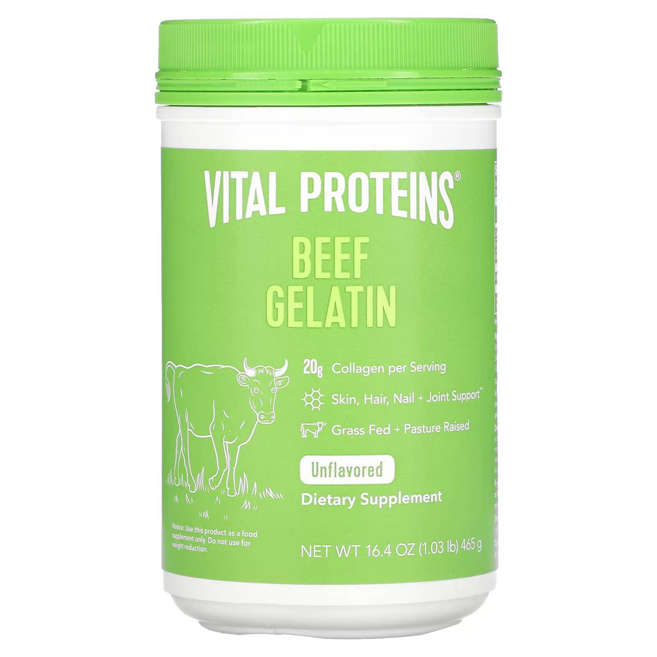 Vital Proteins Beef Gelatin Powder - 465 Grams 31$
