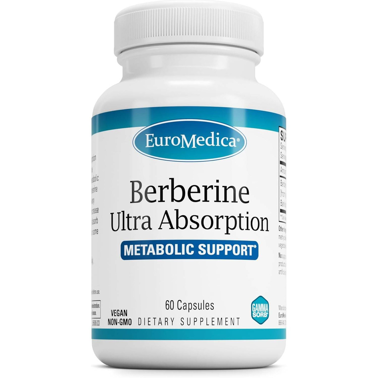 EuroMedica Berberine Ultra Absorption - Metabolic Support - 60 Capsules 38$