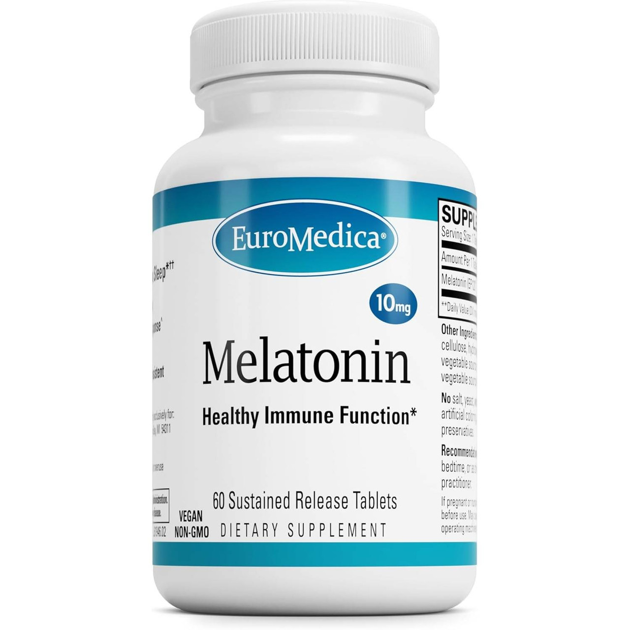 EuroMedica Melatonin 10mg Sustained Release - 60 Tablets 17$