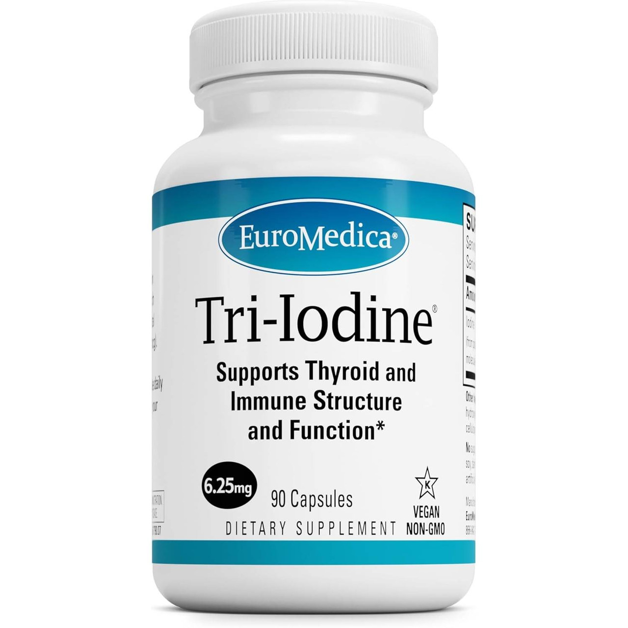 EuroMedica Tri-Iodine 625 mg - 90 Capsules 31$