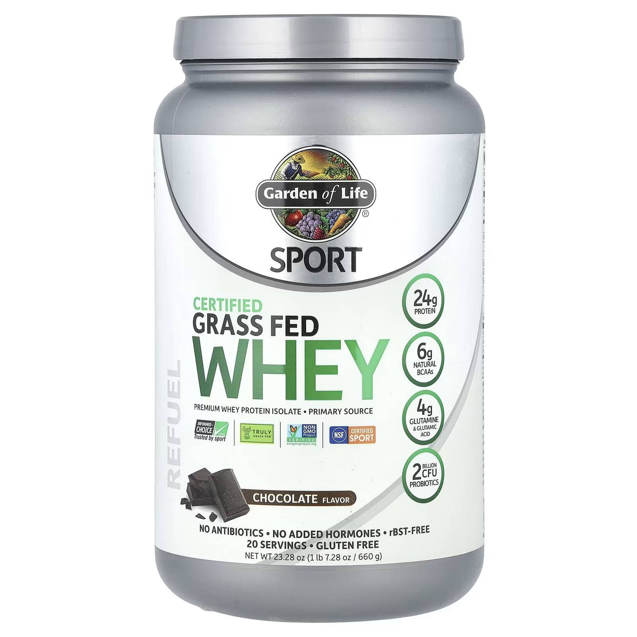 Garden of Life SPORT Grass Fed Whey Protein - Chocolate - 672 Grams