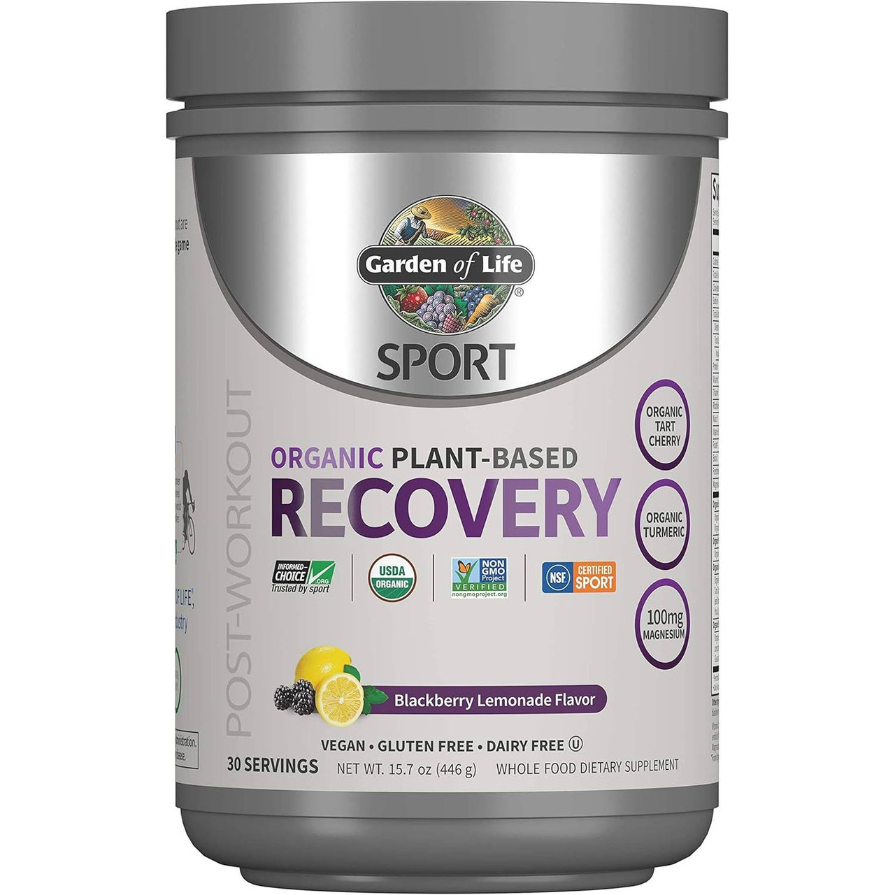 Garden of Life SPORT Organic Post-Workout Recovery Blackberry Lemonade - 446 Grams 43$
