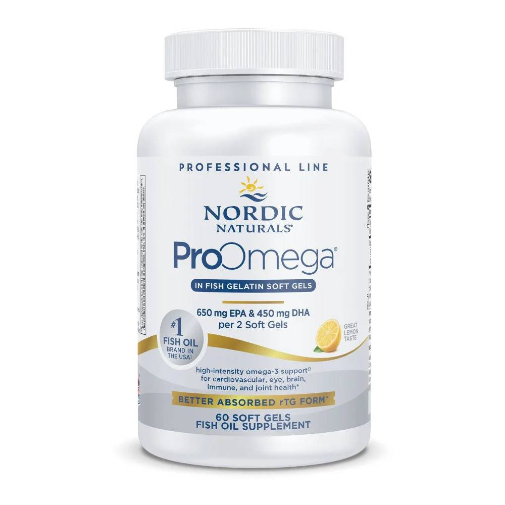 Nordic Naturals ProOmega in Fish Gelatin - 60 Softgels 30$