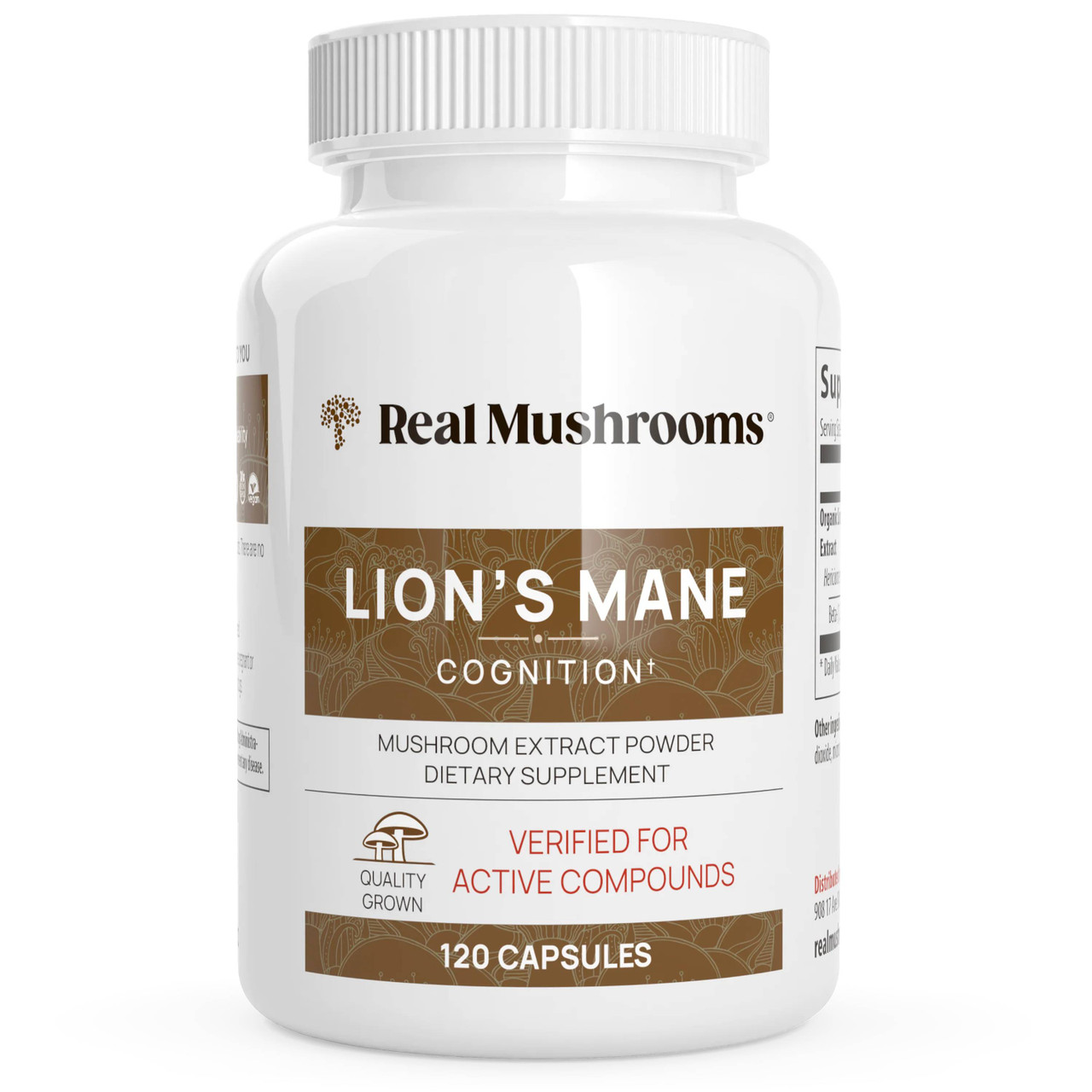 Real Mushrooms Lions Mane Extract Capsules - 120 Capsules 35$