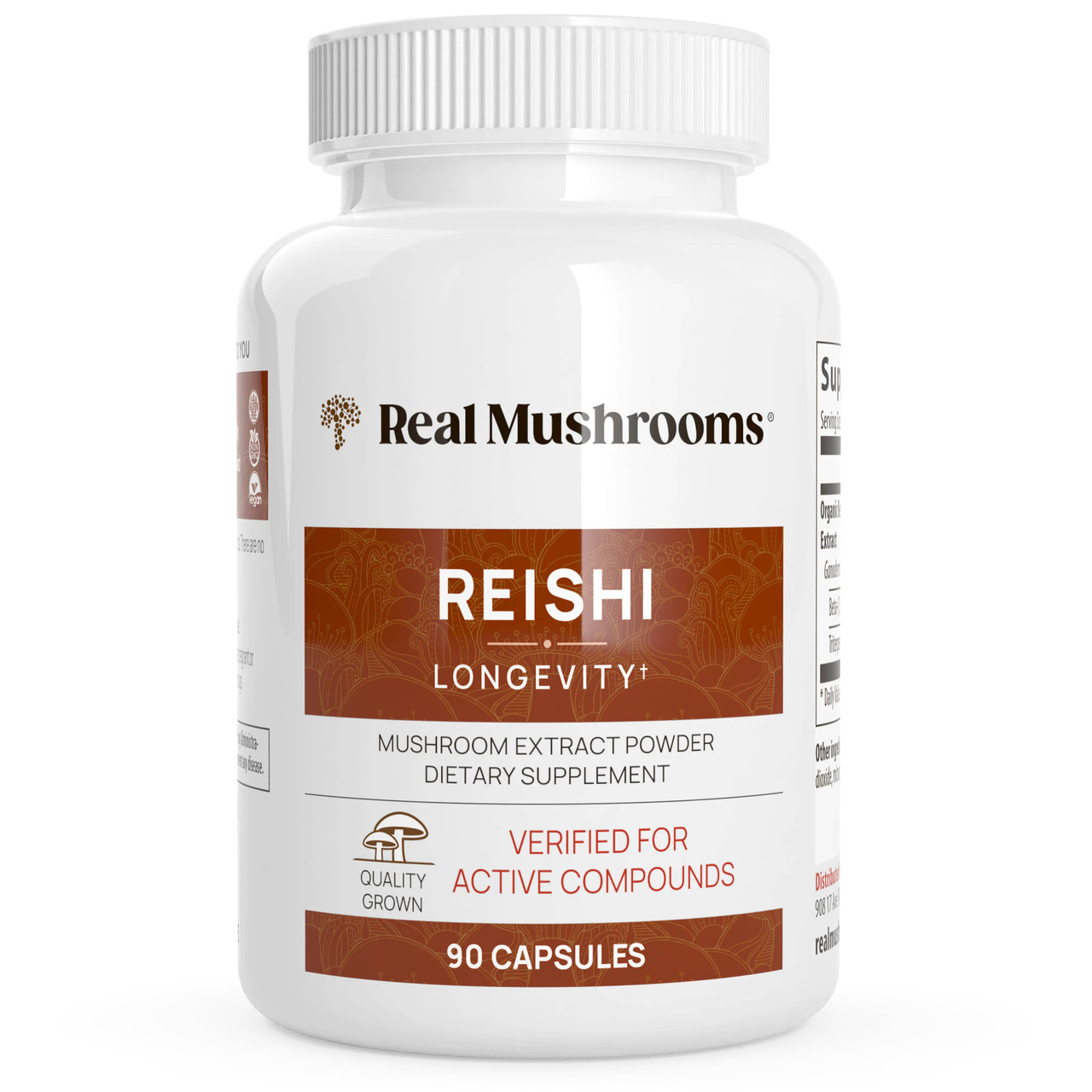 Real Mushrooms Reishi Mushroom Extract Capsules - 90 Capsules