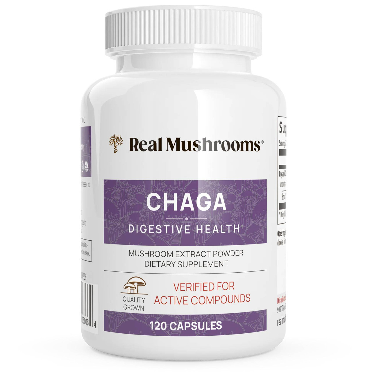 Real Mushrooms Chaga Extract Capsules - 120 Capsules