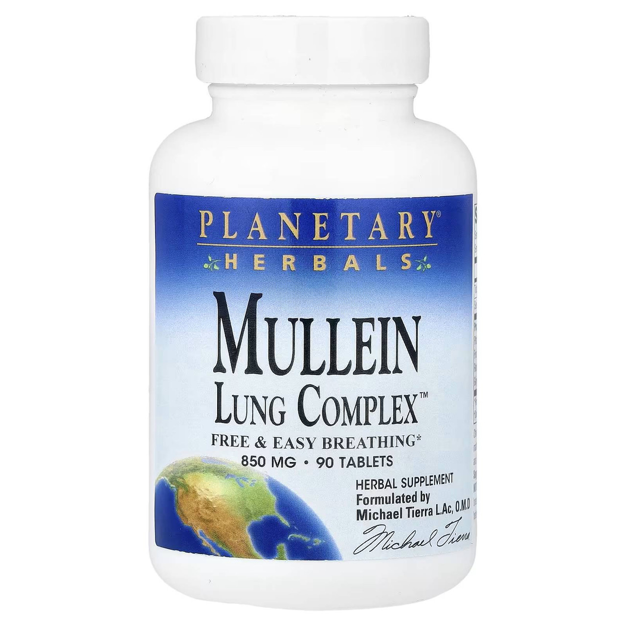 Planetary Herbals Mullein Lung Complex 850 mg - 90 Tablets