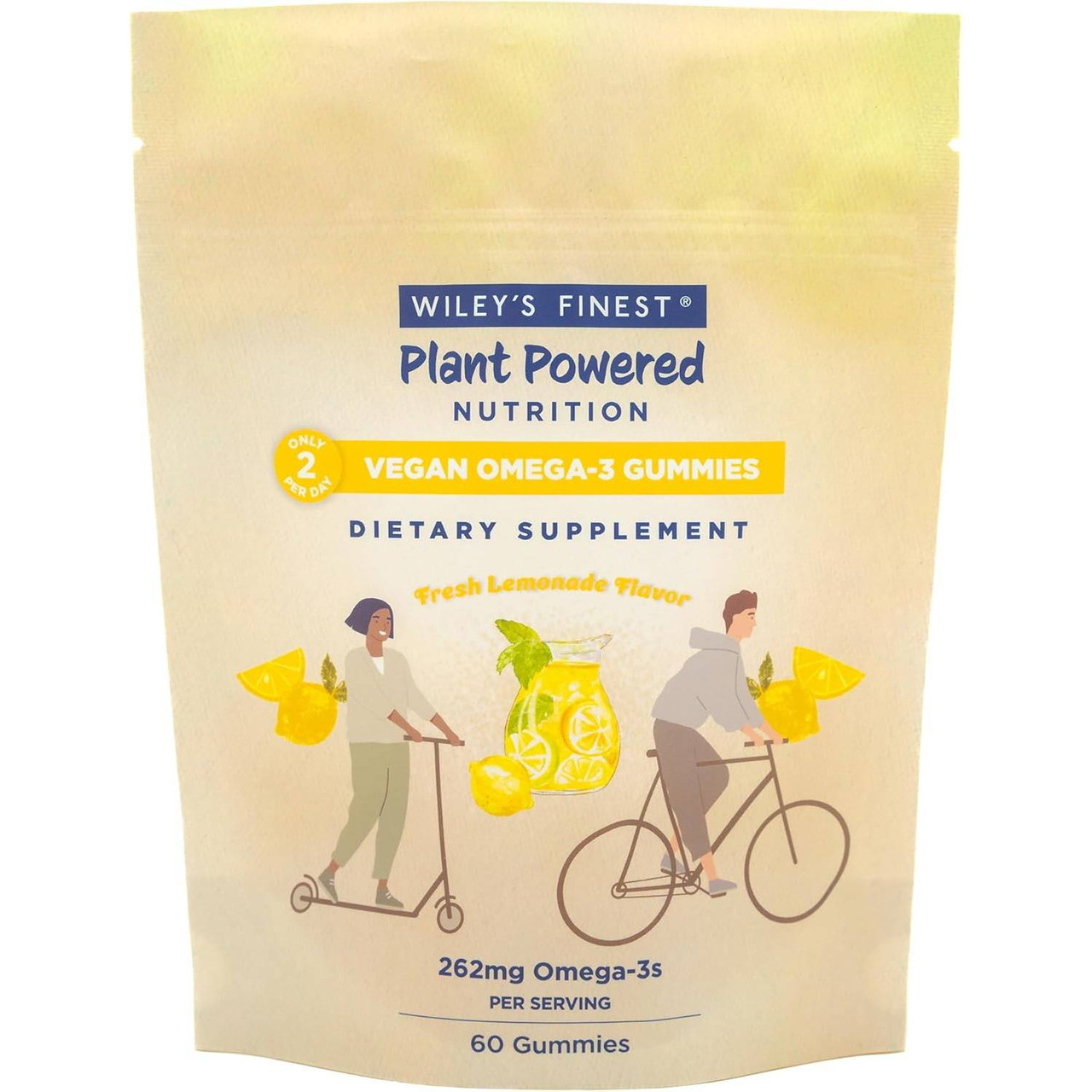 Wileys Finest Fish Oils Vegan Omega 3 Adult Gummies Lemonade - 60 Gummies