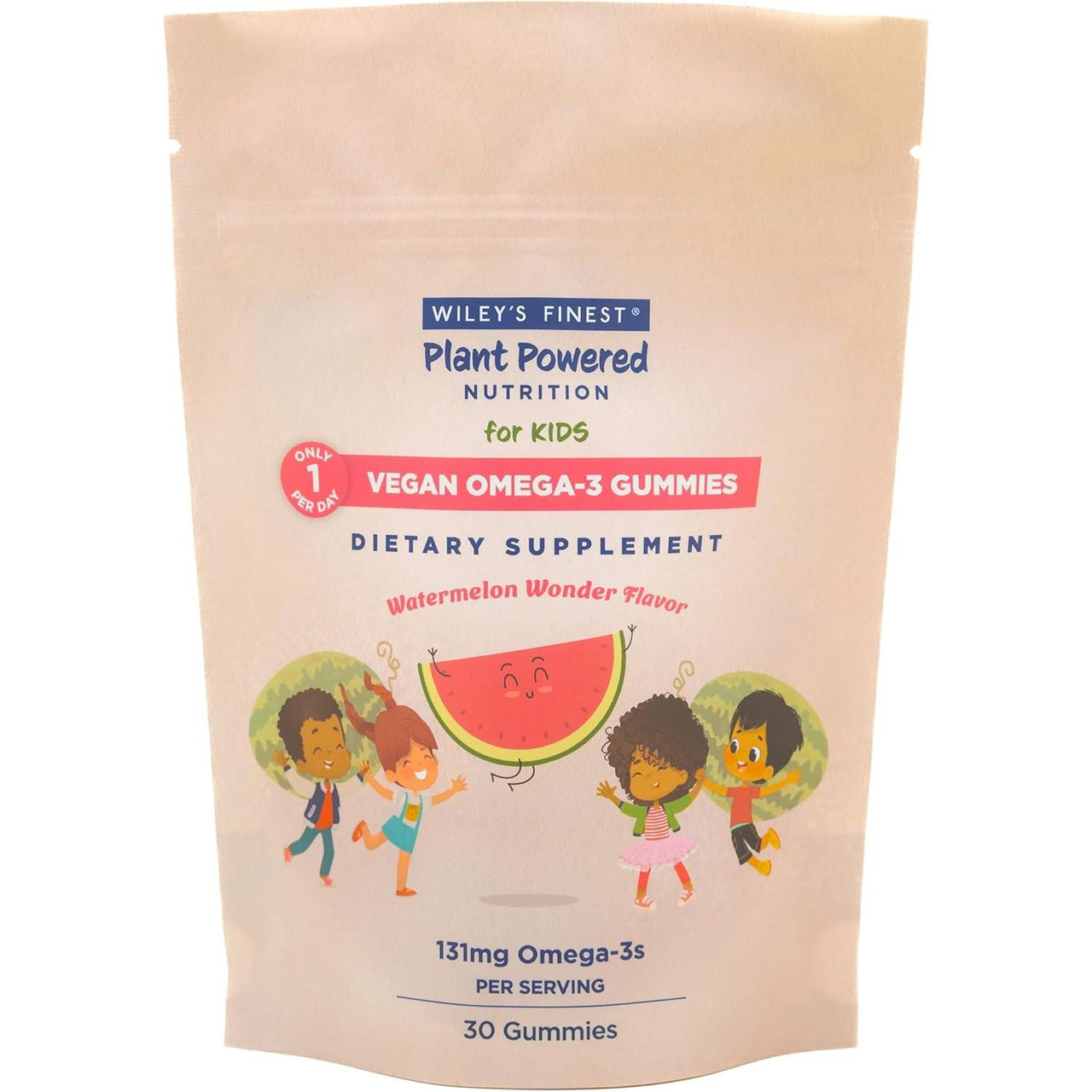 Wileys Finest Fish Oils Vegan Omega 3 Kids Gummies Watermelon - 30 Chewables