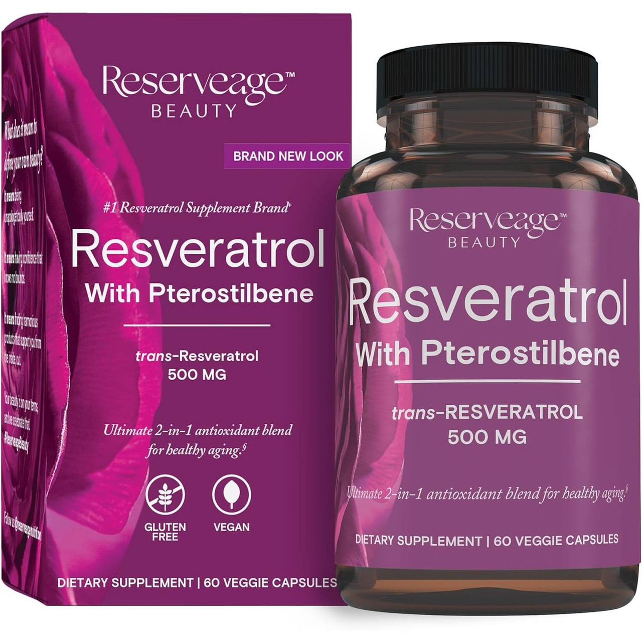Reserveage Resveratrol w Pterostilbene - 60 Capsules 93$