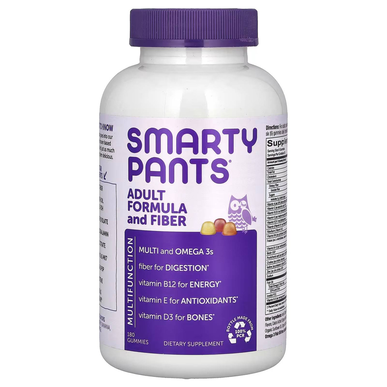 SmartyPants Adult Complete Plus Fiber - 180 Gummies 45$
