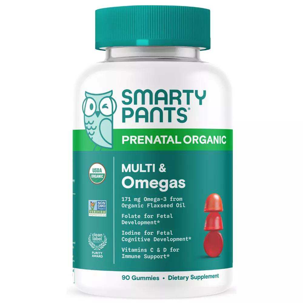 SmartyPants SmartyPants Organic Prenatal plus Multi Omegas - 90 Gummies 42$