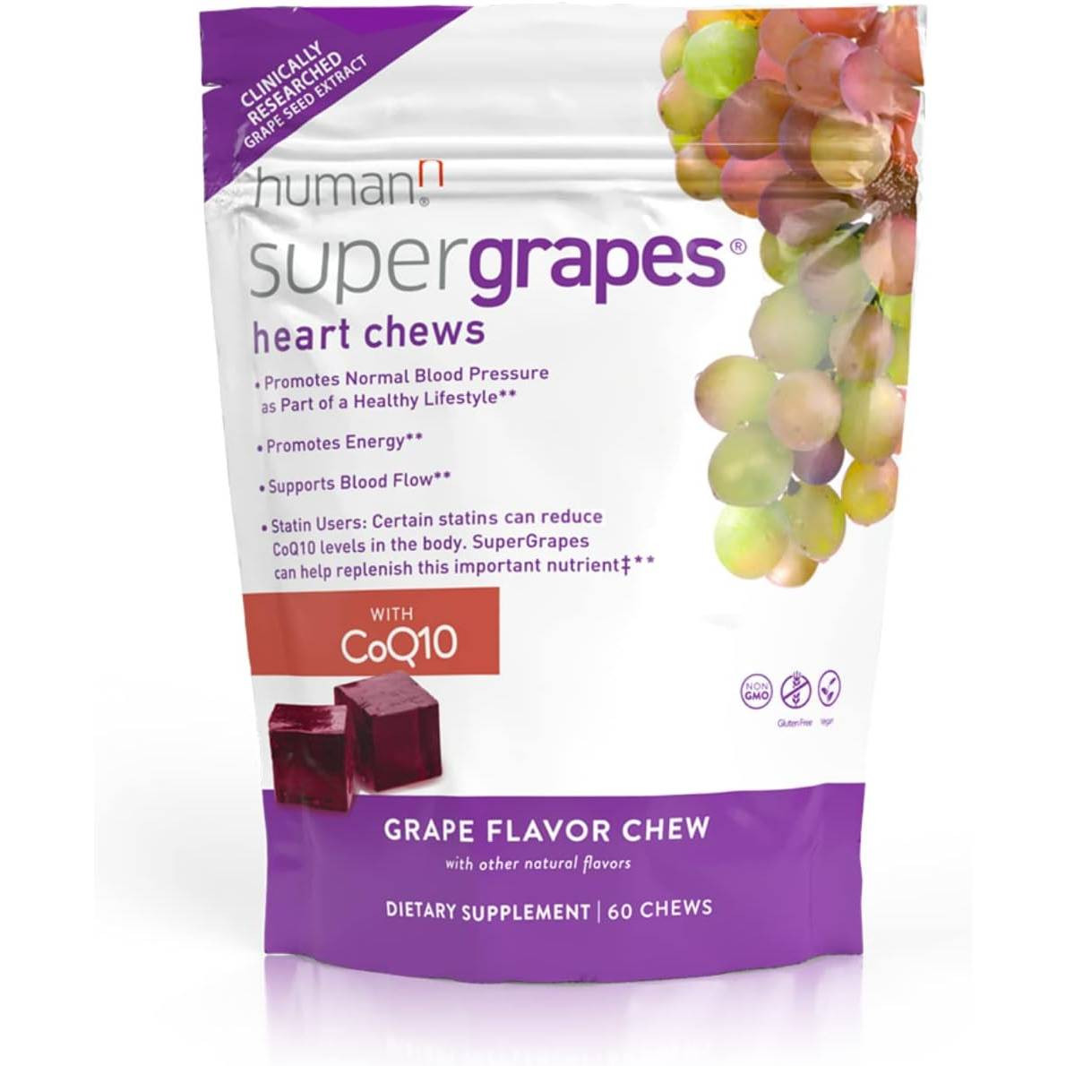 HumanN SuperGrapes Heart Chews with CoQ10 - 60 Chews 45$