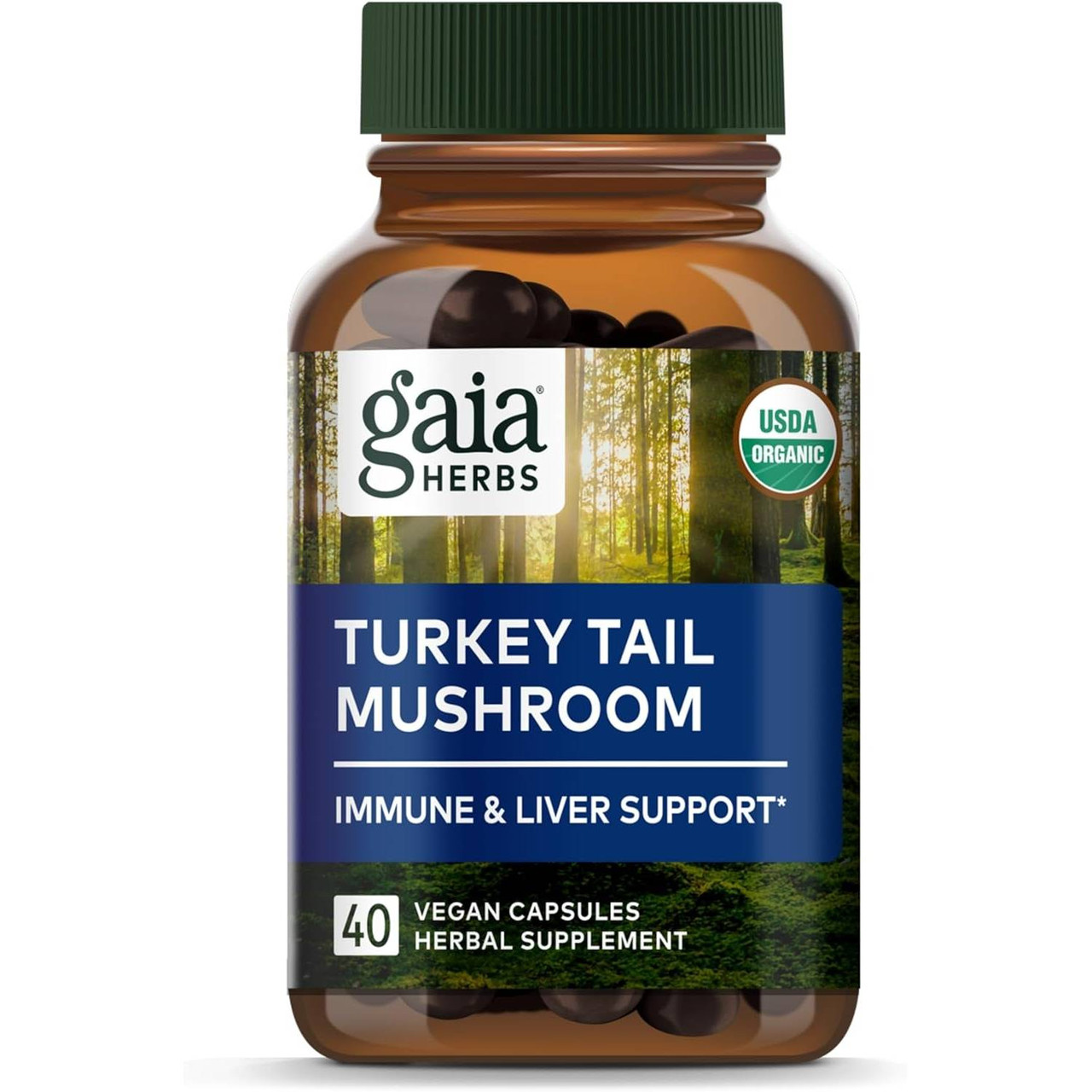 Gaia Herbs Turkey Tail Mushroom Capsules - 40 Capsules 33$