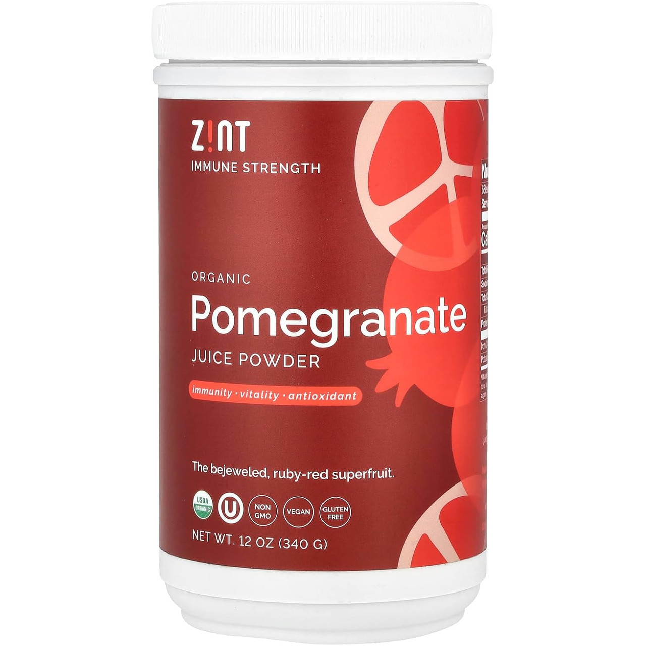 Zint Nutrition Organic Pomegranate Juice Powder - 340 Grams