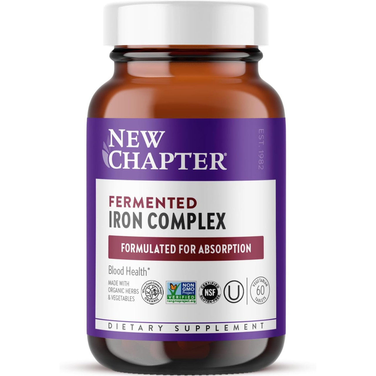 New Chapter Fermented Iron Complex - 60 Tablets 42$