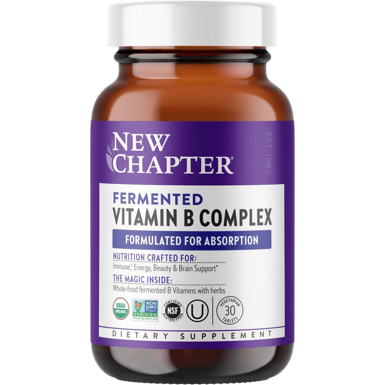 New Chapter Fermented Vitamin B Complex - 30 Tablets 26$