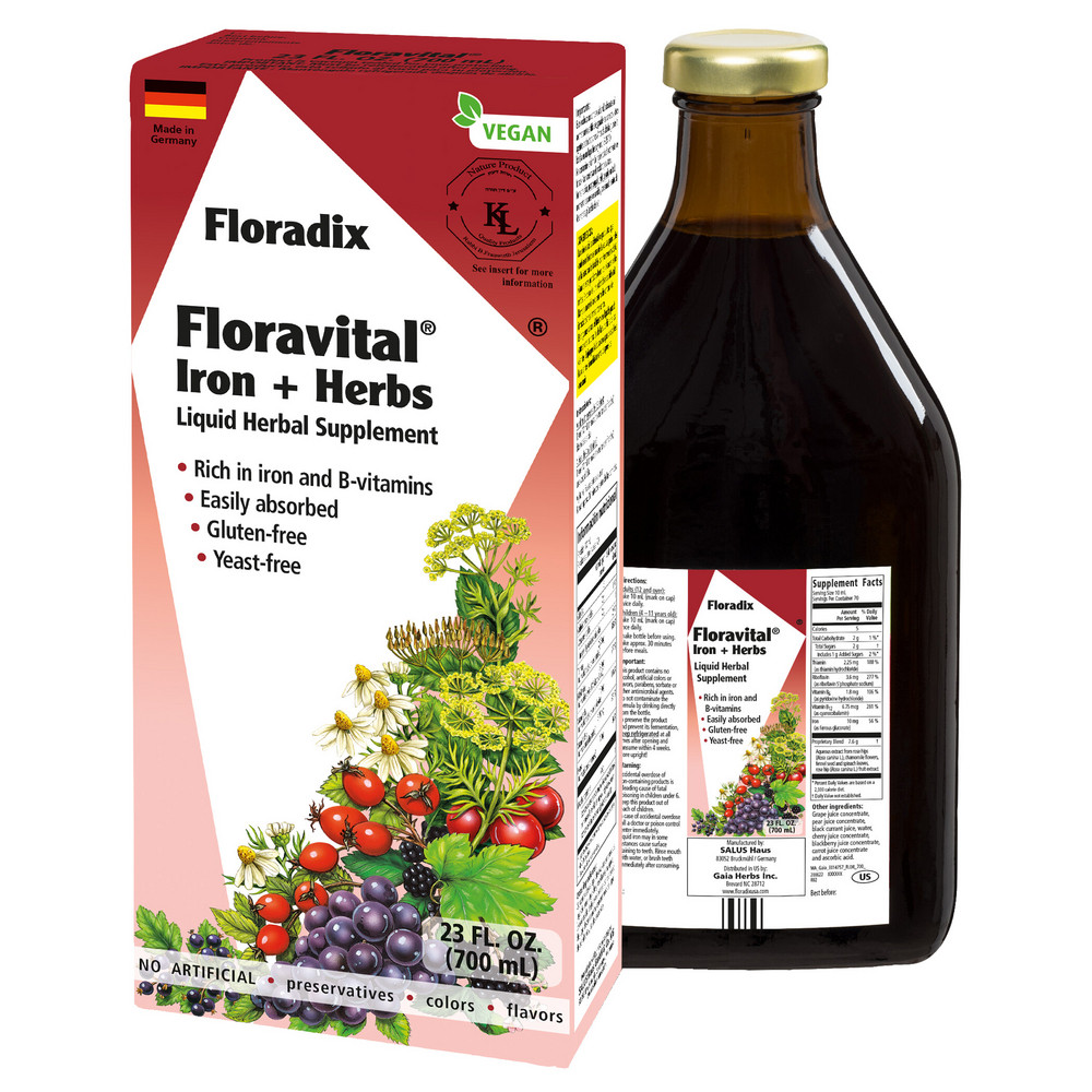 Floradix Floravital Iron Herbs Yeast Free - 700 Milliliters 64$