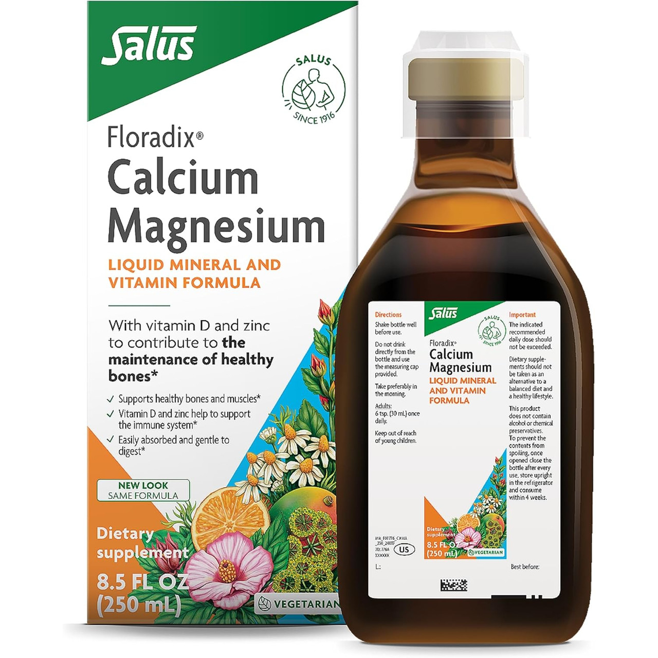 Floradix Calcium-Magnesium Liquid - 250 Milliliters 31$