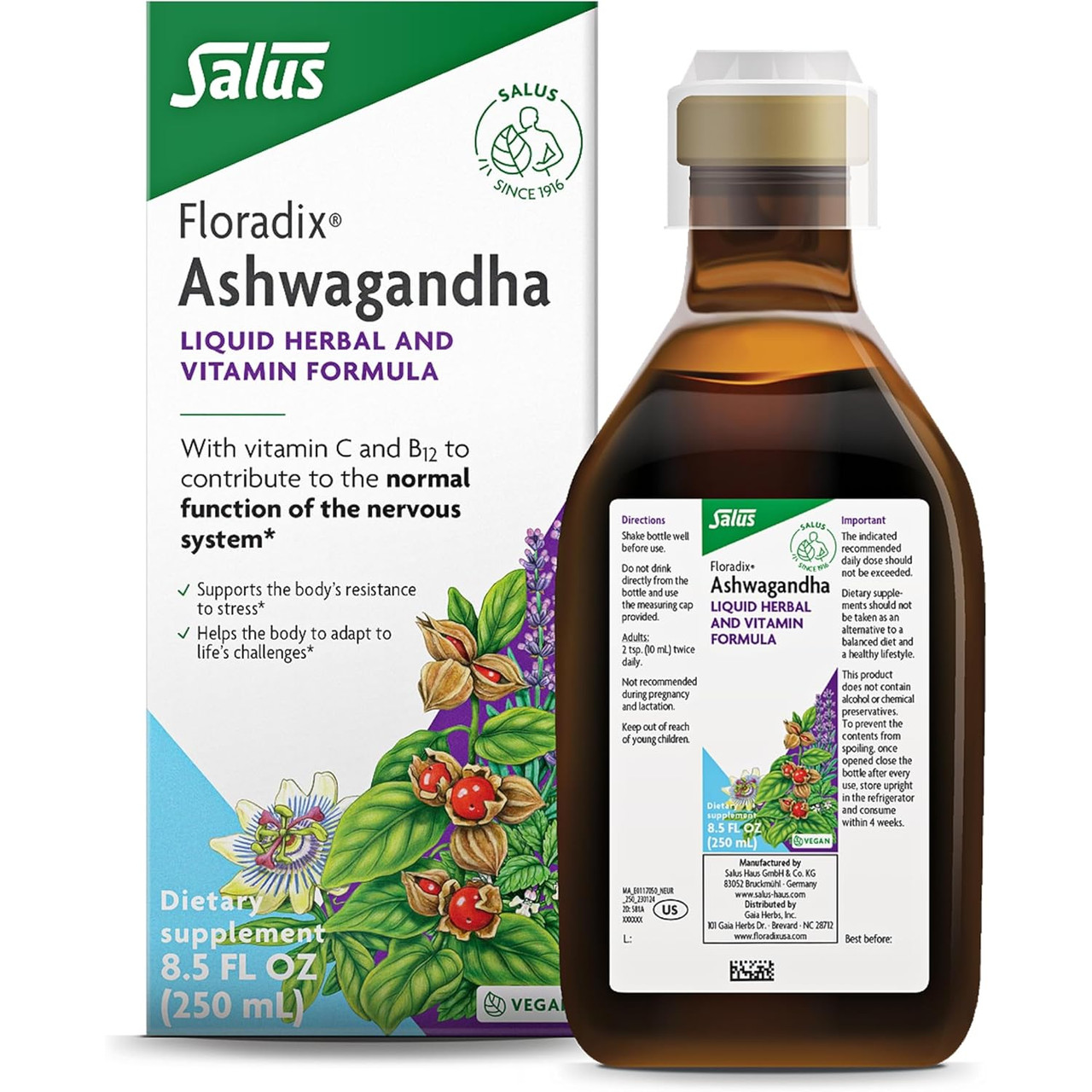 Floradix Ashwagandha Liquid - 250 Milliliters 32$